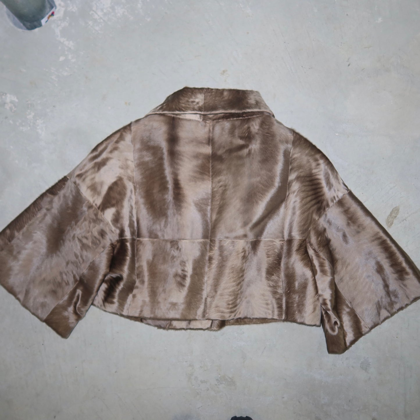Marni Grey Lamb Fur Cropped Jacket