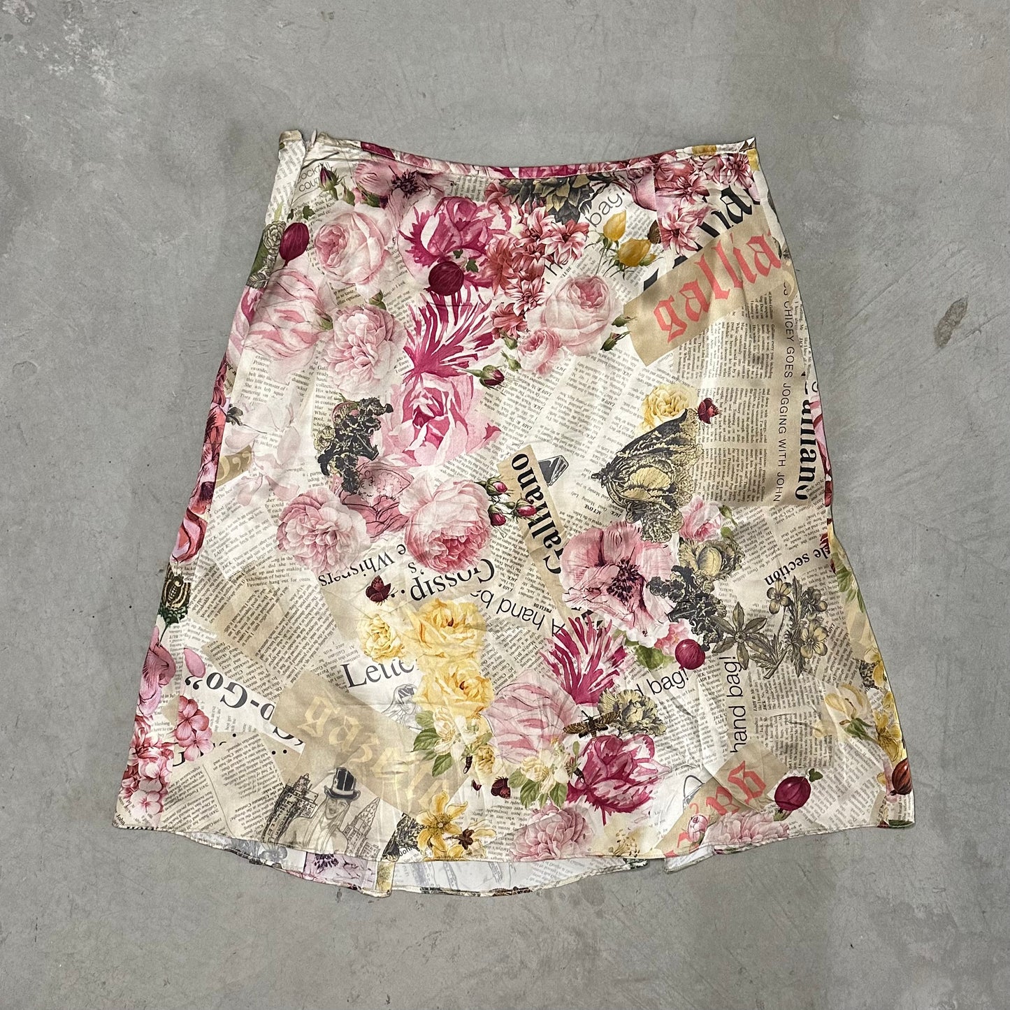John Galliano Silk Newspaper Skirt