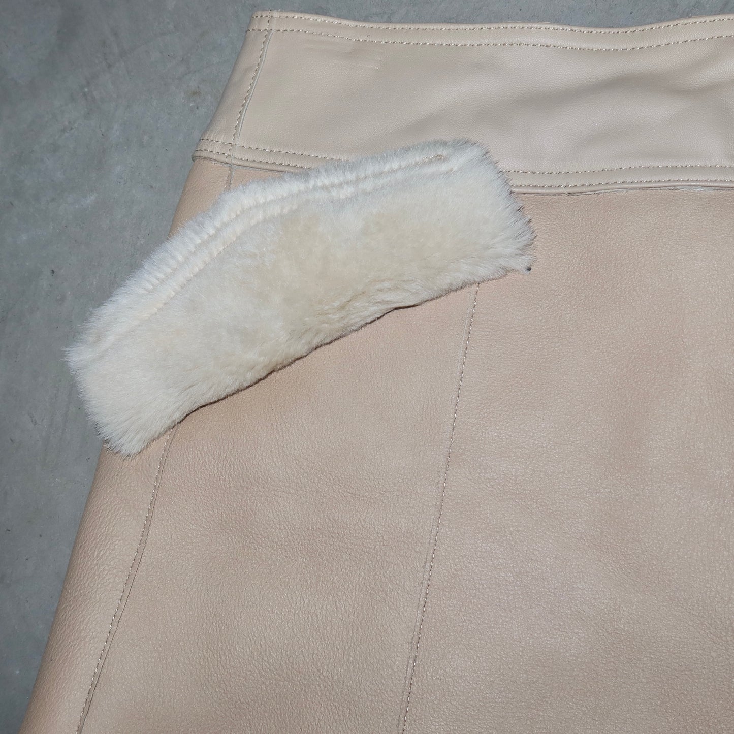 Burberry Leather and Shearling Mini Skirt