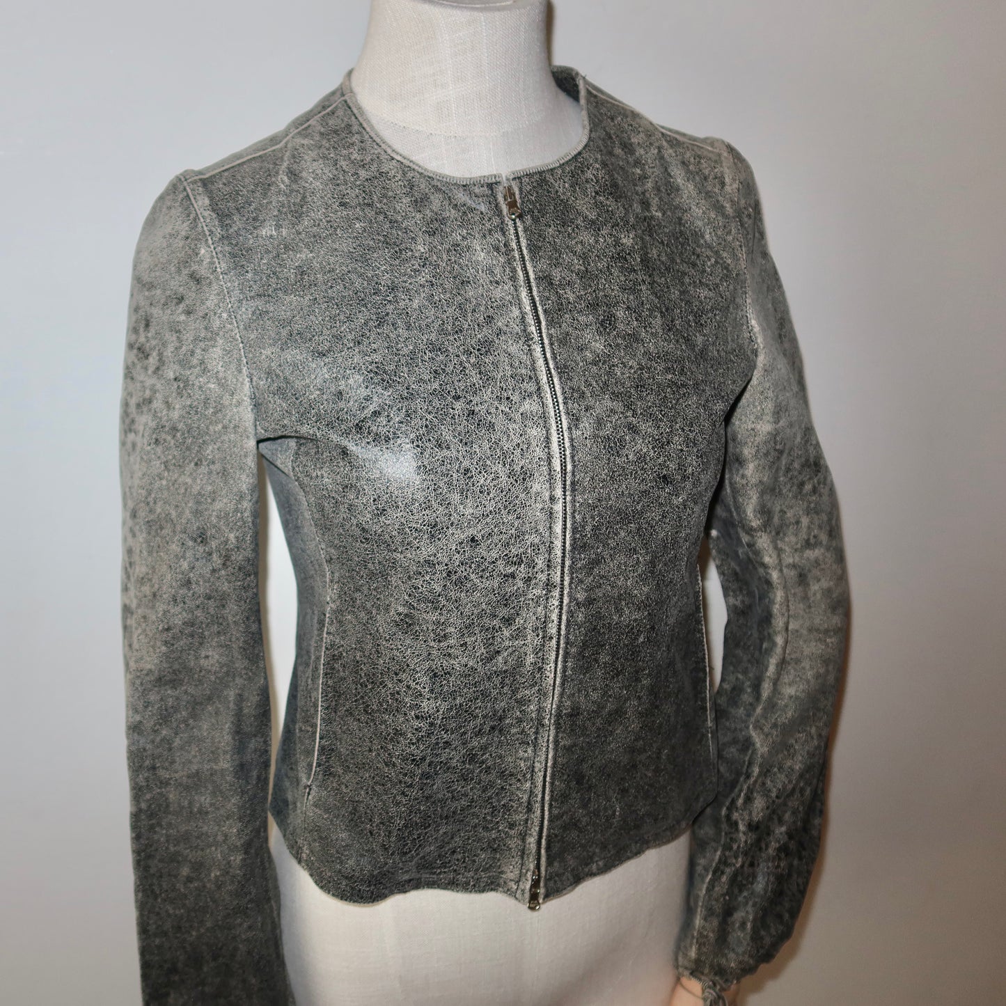 Emporio Armani SS2003 Grey Leather Jacket