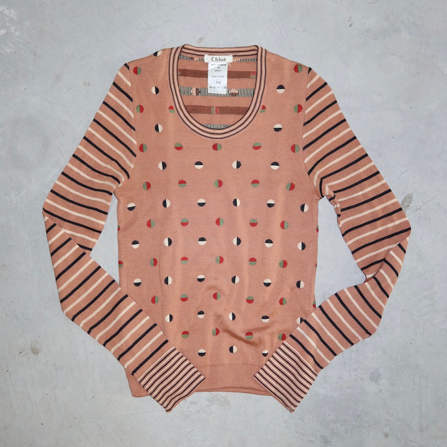 Chloé AW2002 Spots and Stripes Jumper