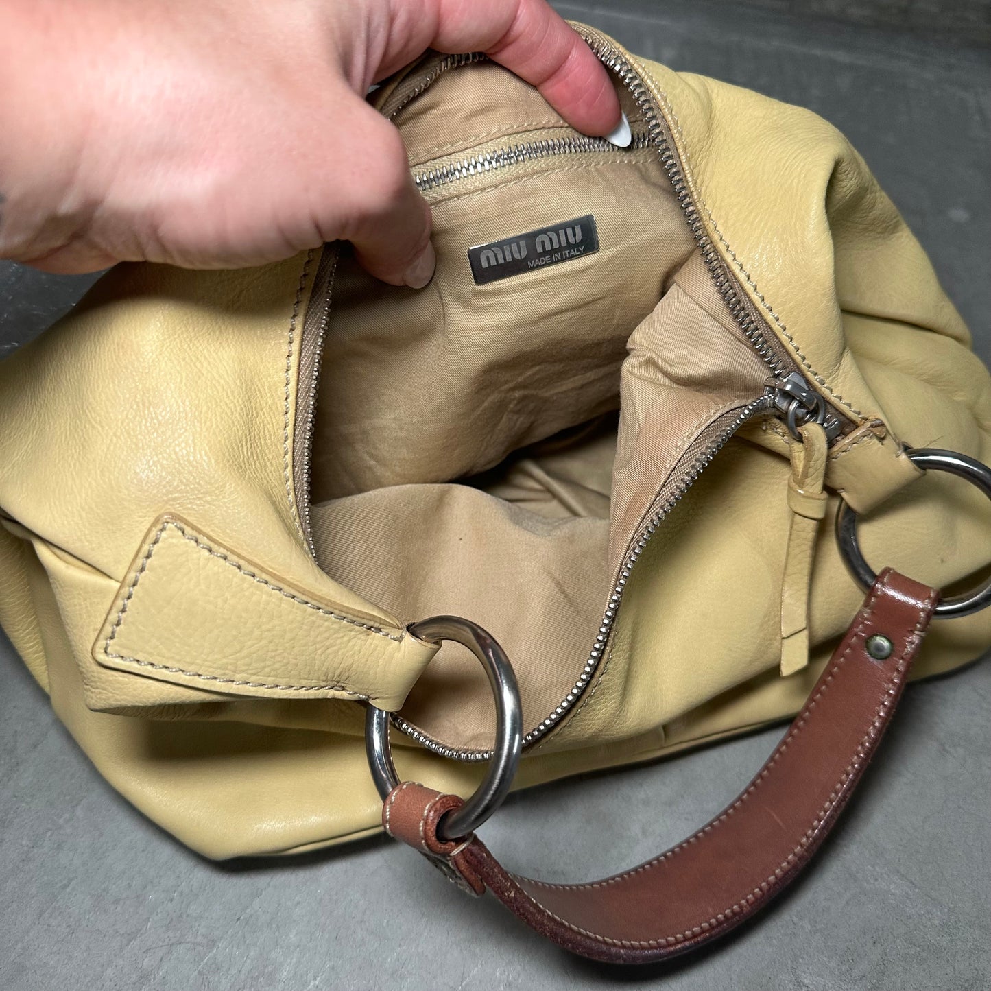 Miu Miu Yellow Leather Bag