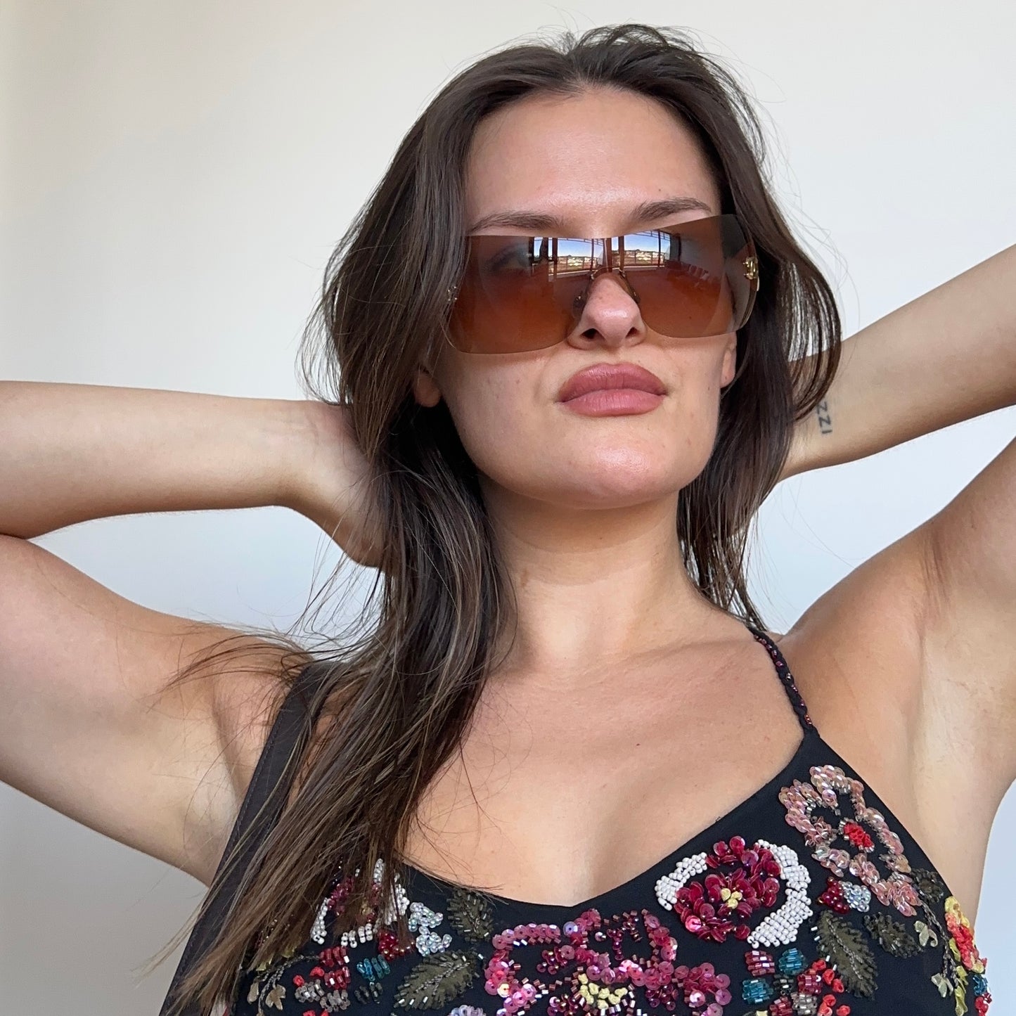 Chanel Brown Tinted Oversized Sunglasses