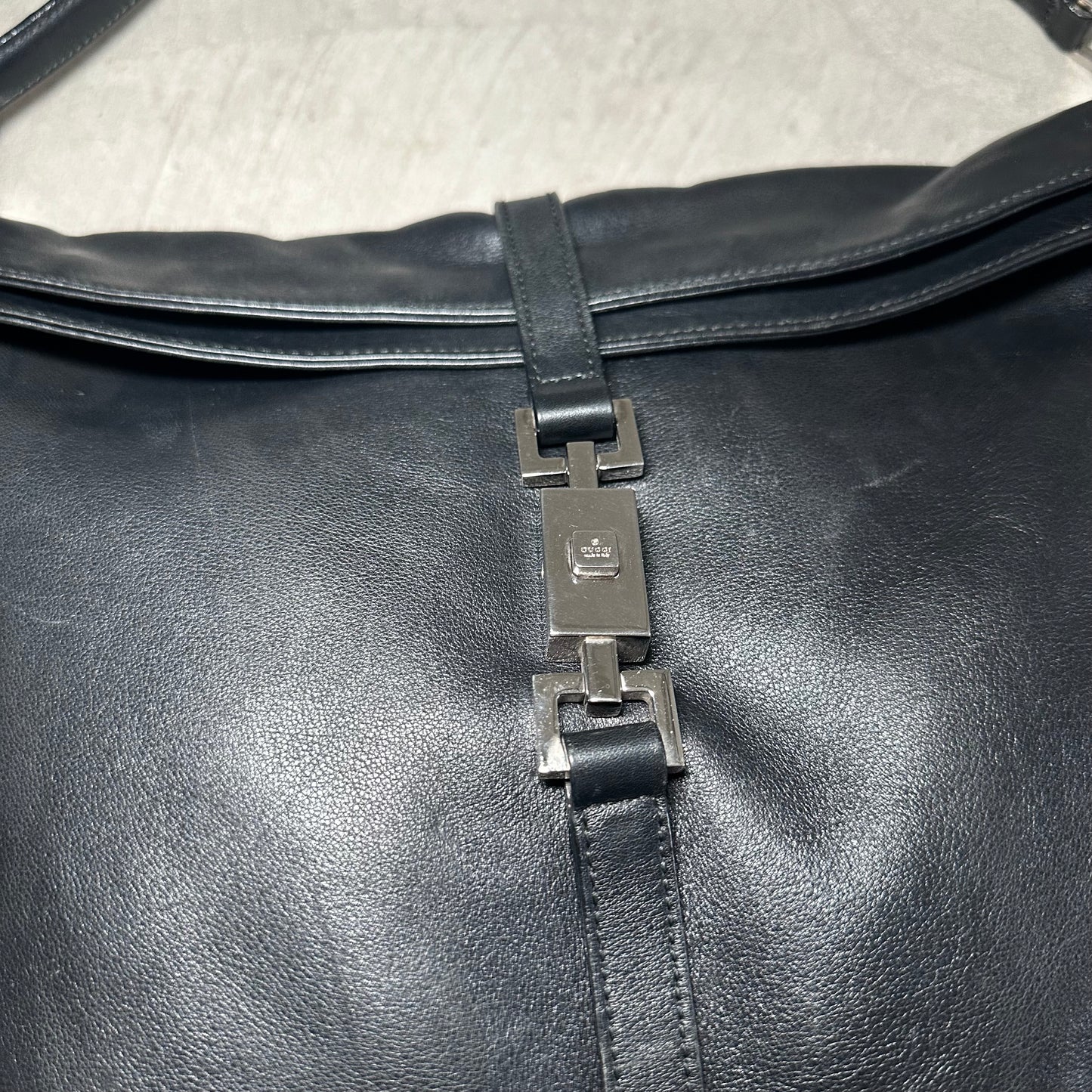 Gucci Square Black Leather Jackie Bag