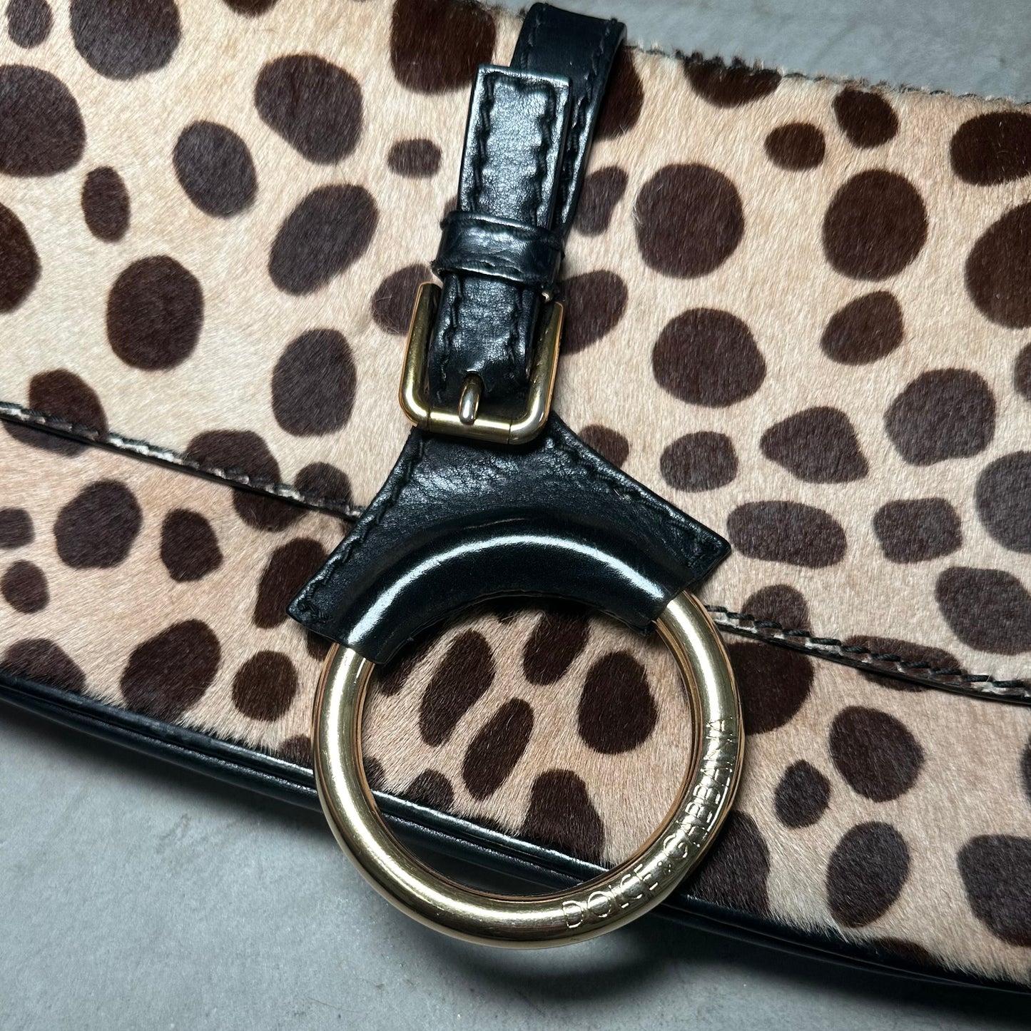 Dolce & Gabbana Flap Front Pony Hair Cheetah Print Bag
