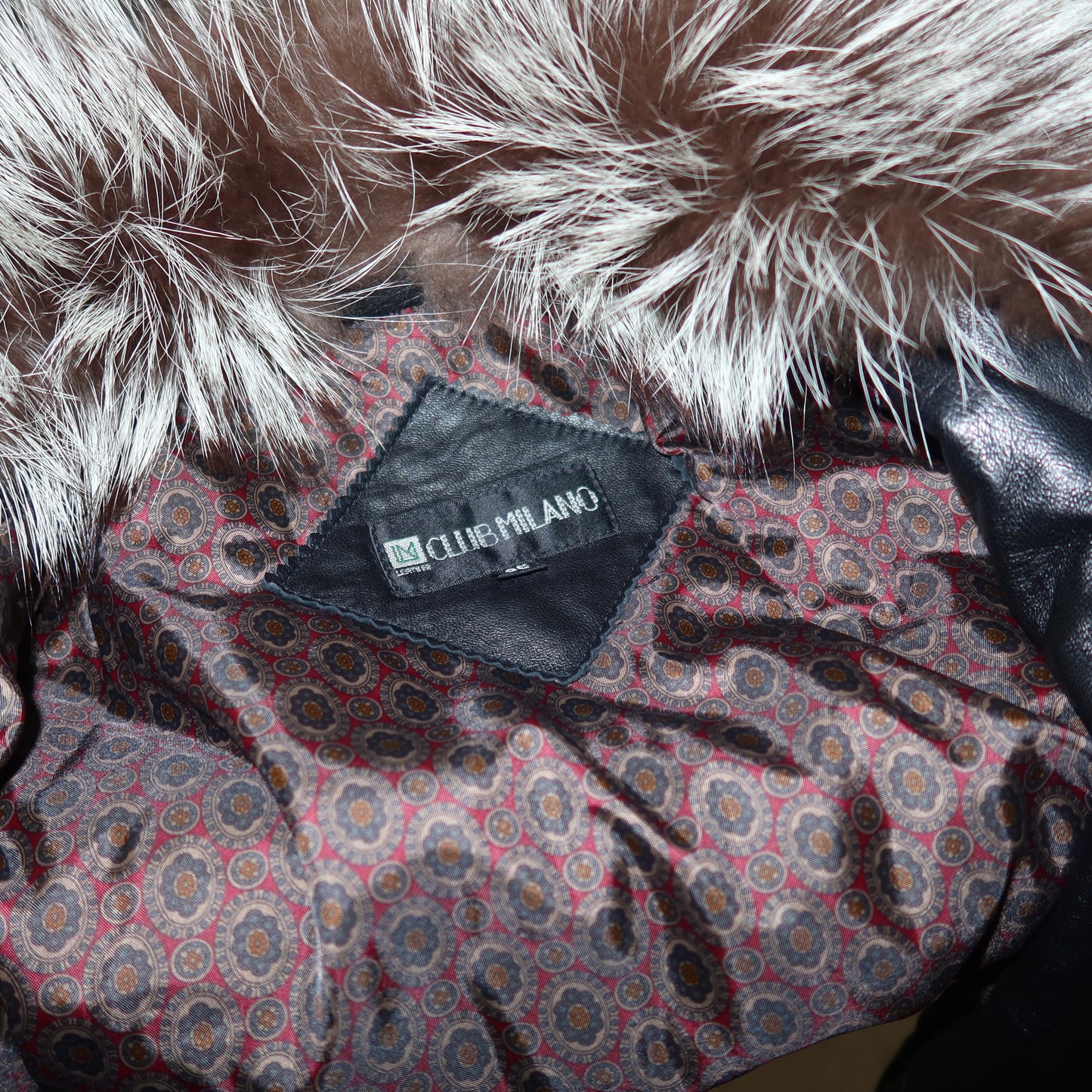 Vintage Leather and Fox Fur Bomber