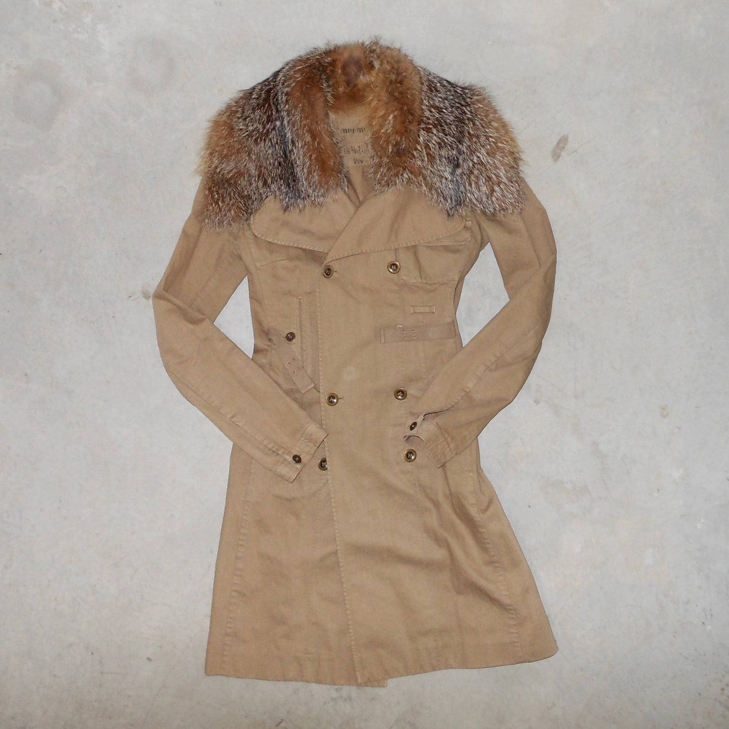 Miu Miu AW2004 Fox Fur Trench Coat
