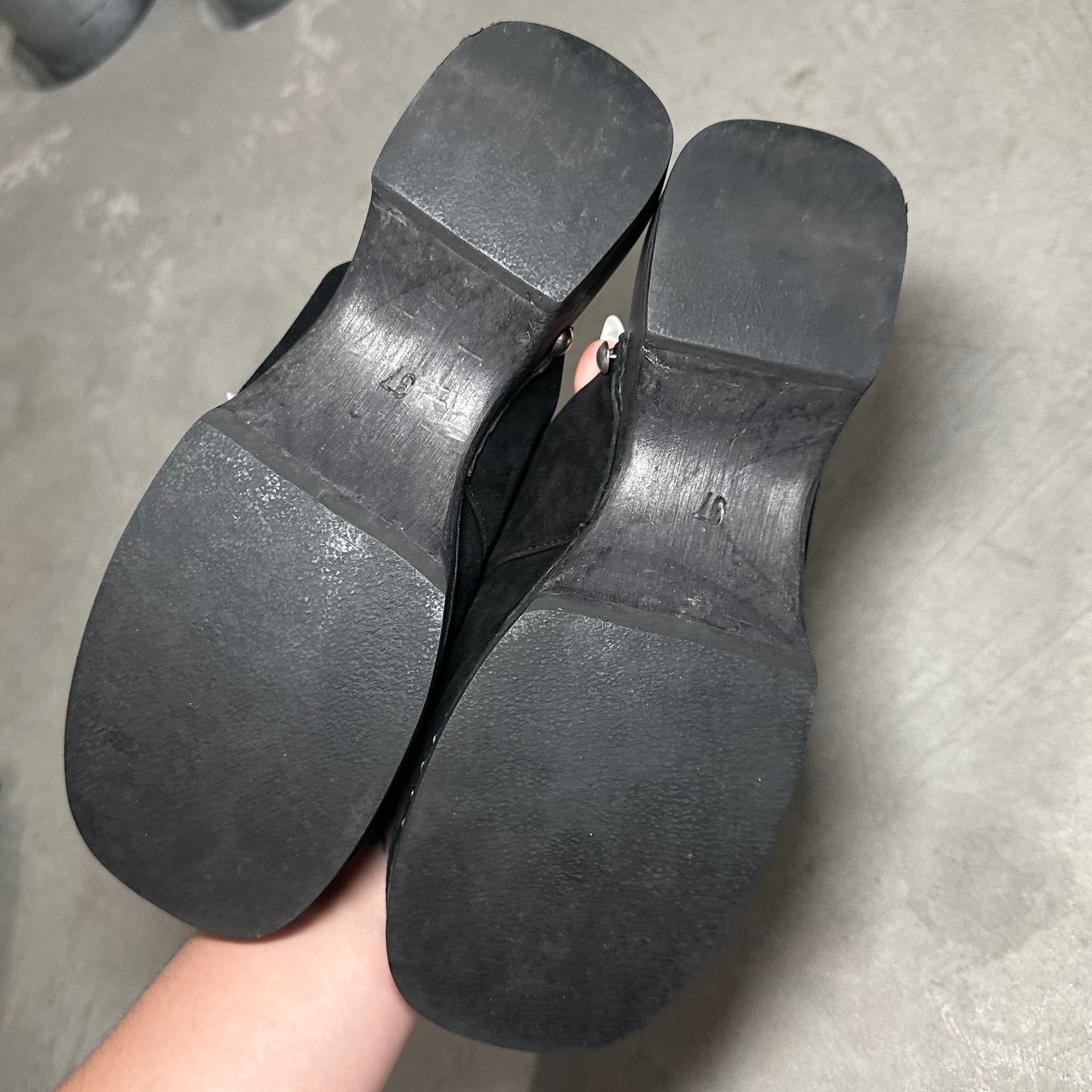 Chanel Black Suede Clogs (37)
