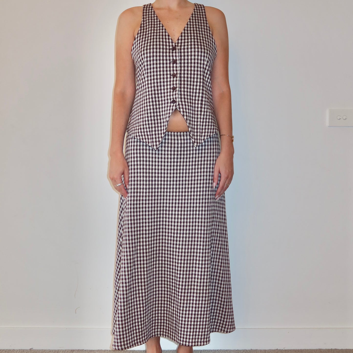 Norma Kamali Checkered Set
