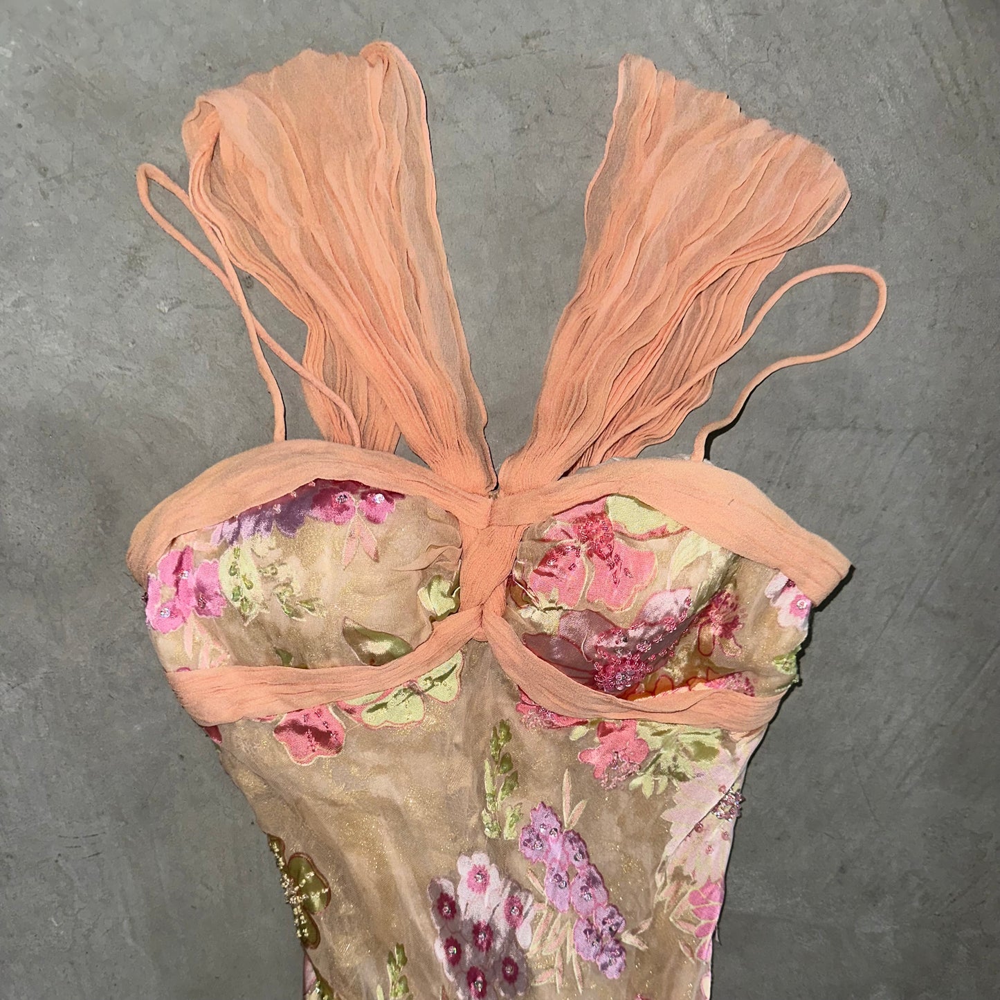 Diane Freis Embellished Floral Dress