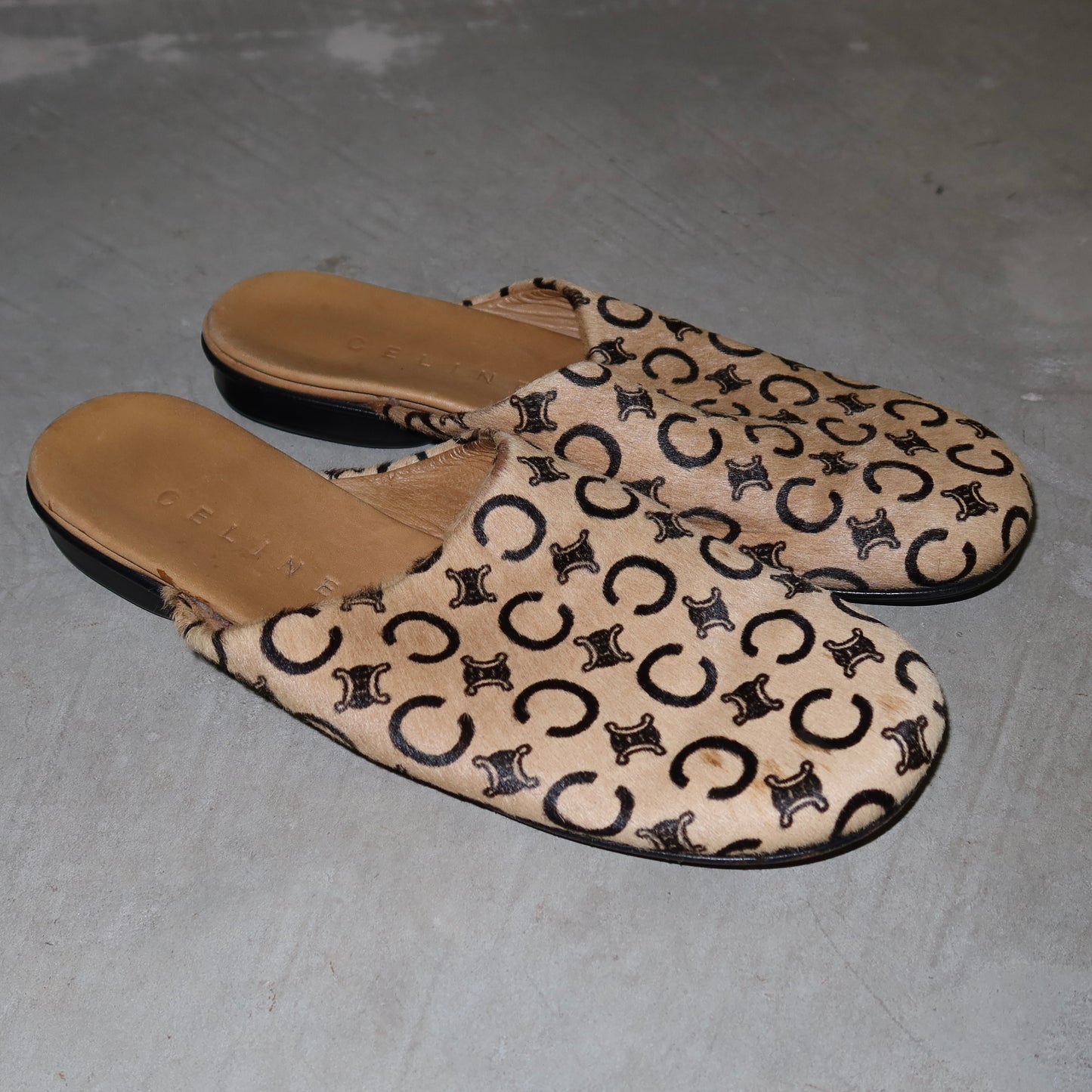 Celine Cowhide Macadam Mules (39)