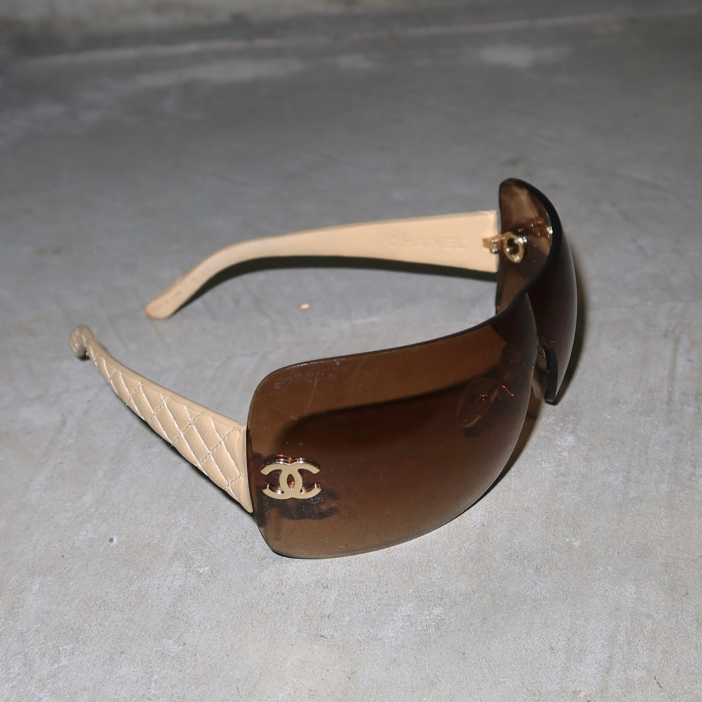 Chanel Brown Tinted Oversized Sunglasses