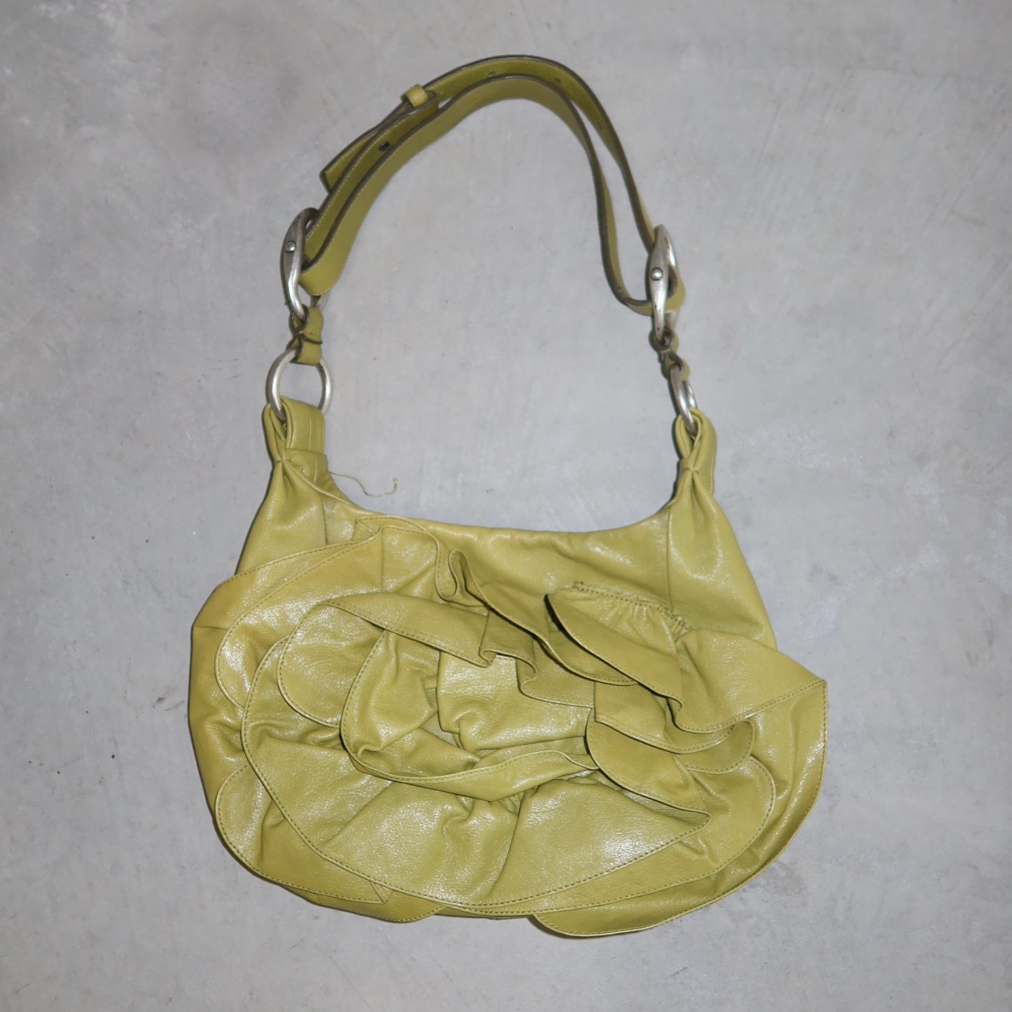 YSL Green Leather Nadja Bag
