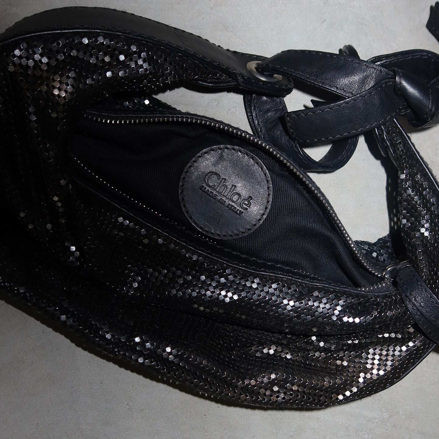 Chloé Black Chainmail Hobo Bag
