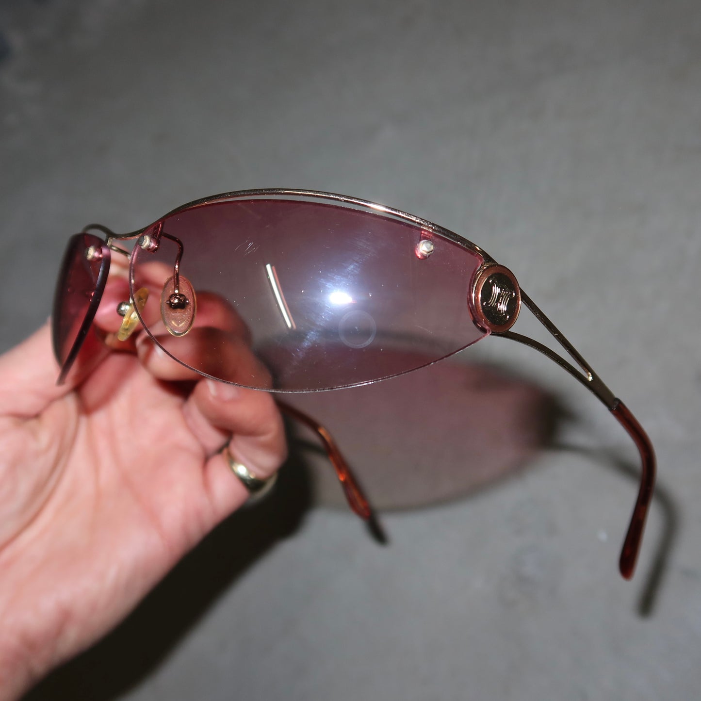 Celine Pink Rimless Sunglasses