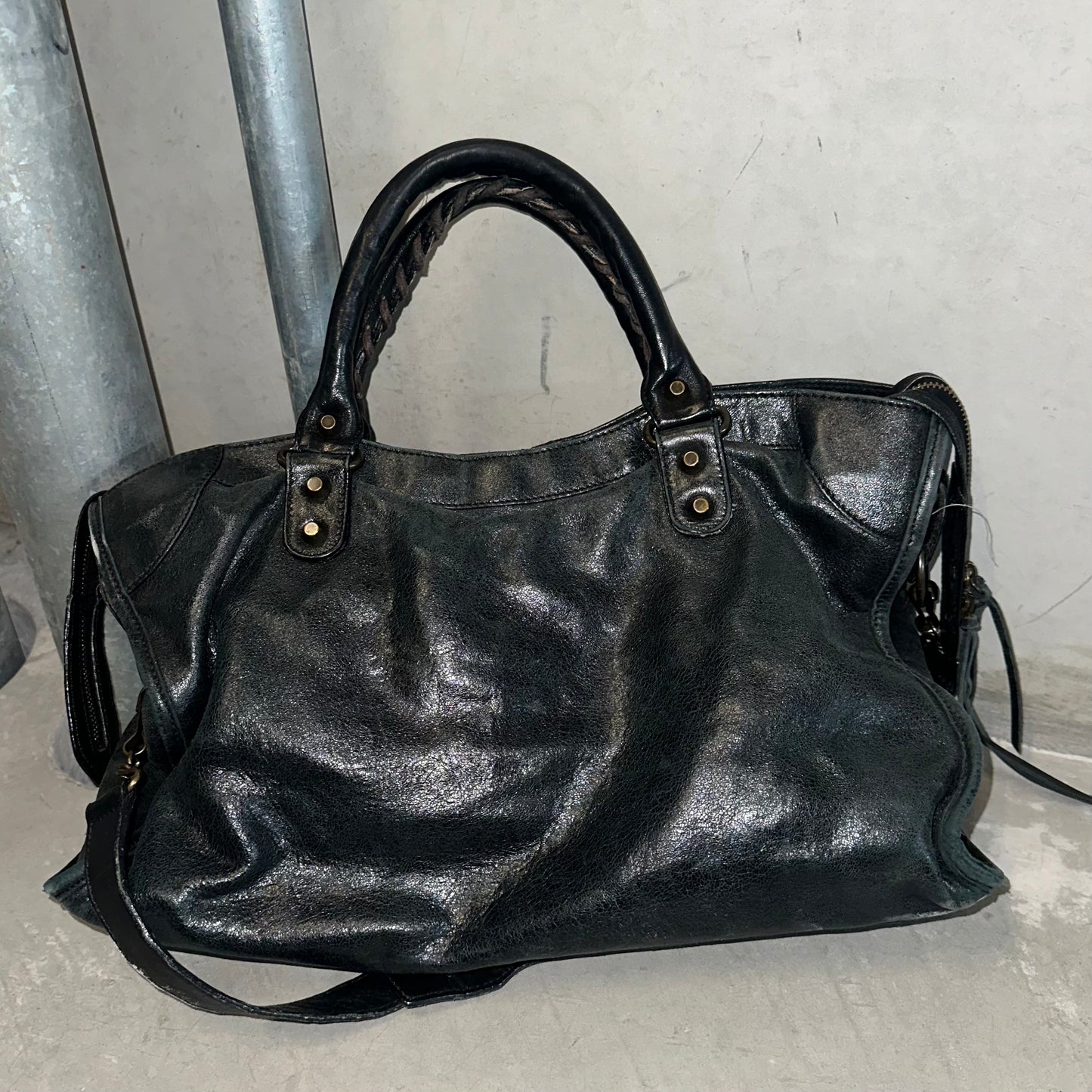 Balenciaga Black Motorcycle/City 2WAY Bag