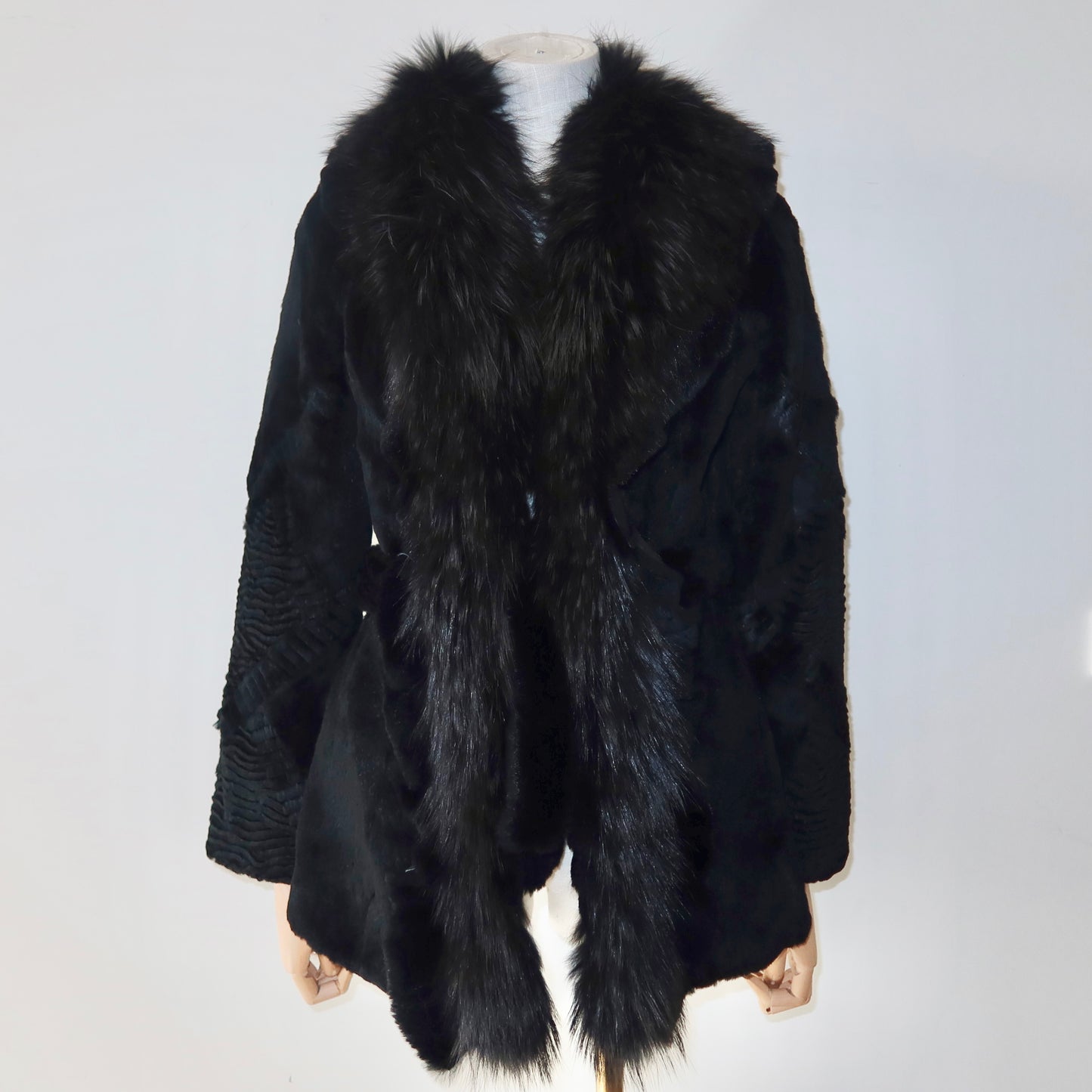 Vintage Black Real Fur Coat