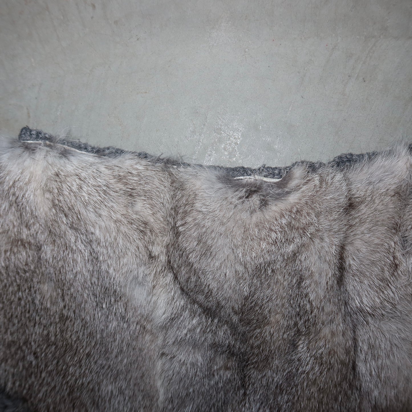Vintage Cable Knit and Rabbit Fur Skirt