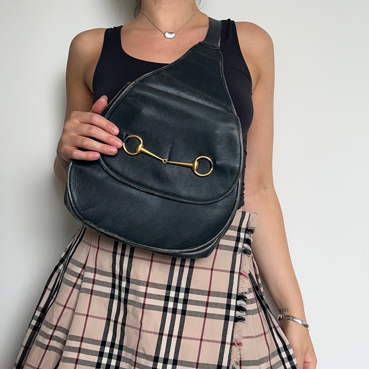 Gucci Black Leather Horsebit Crossbody