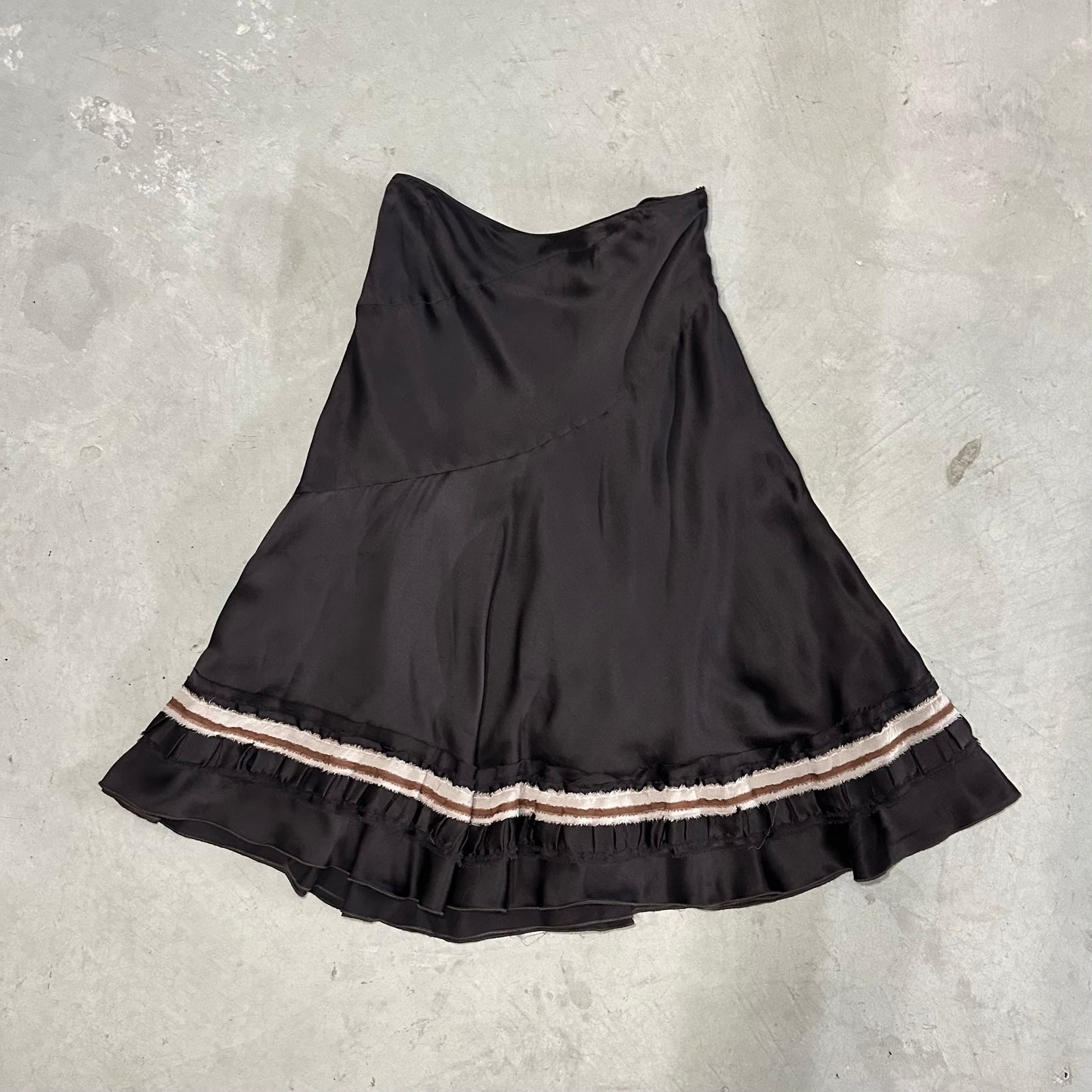 Chloe Brown Silk Skirt