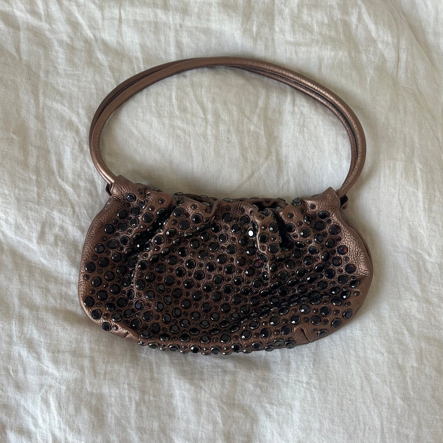 Sonia Rykiel Rare Bronze Domino Bag with Gems