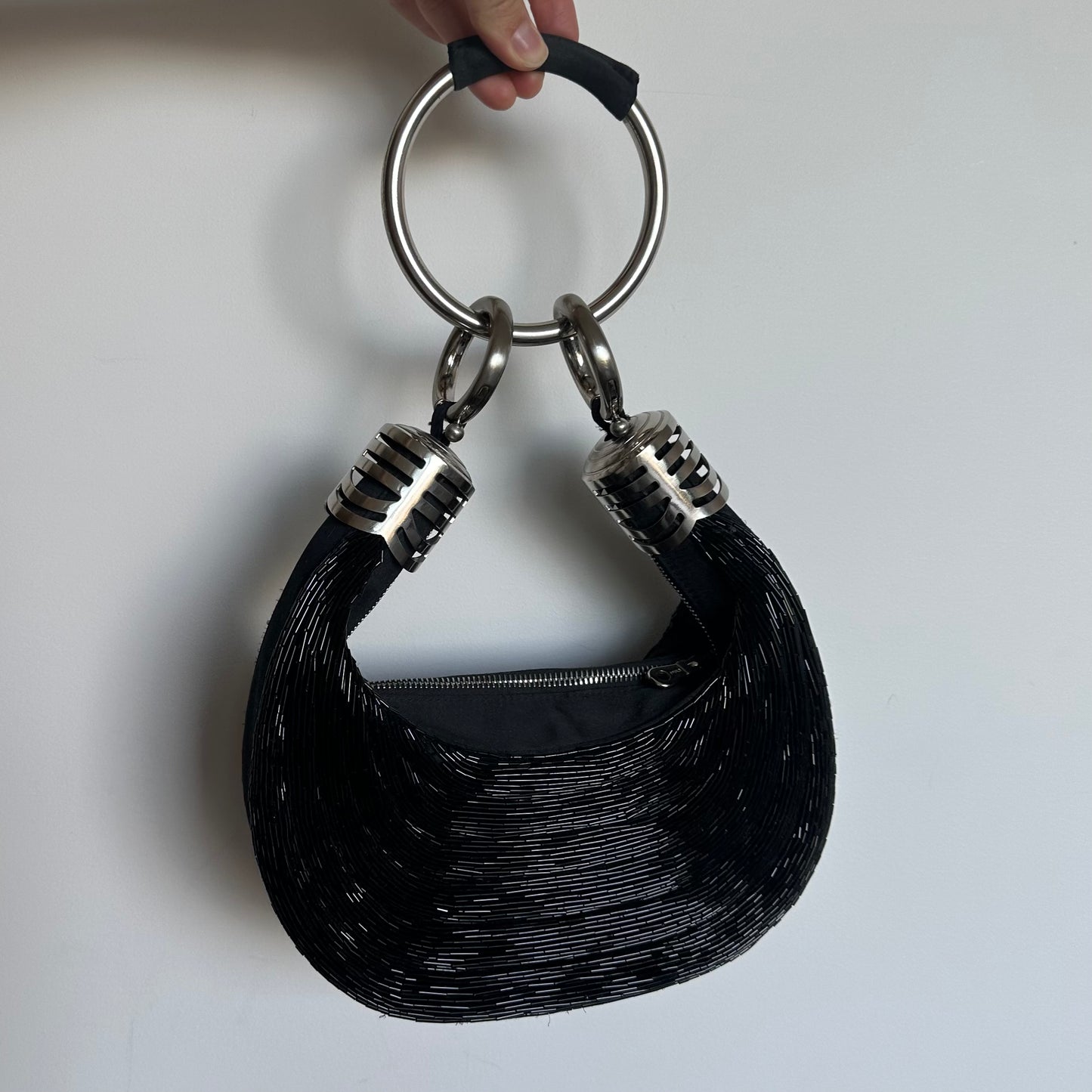 Chloe Large Black Sequin Bracelet Bag