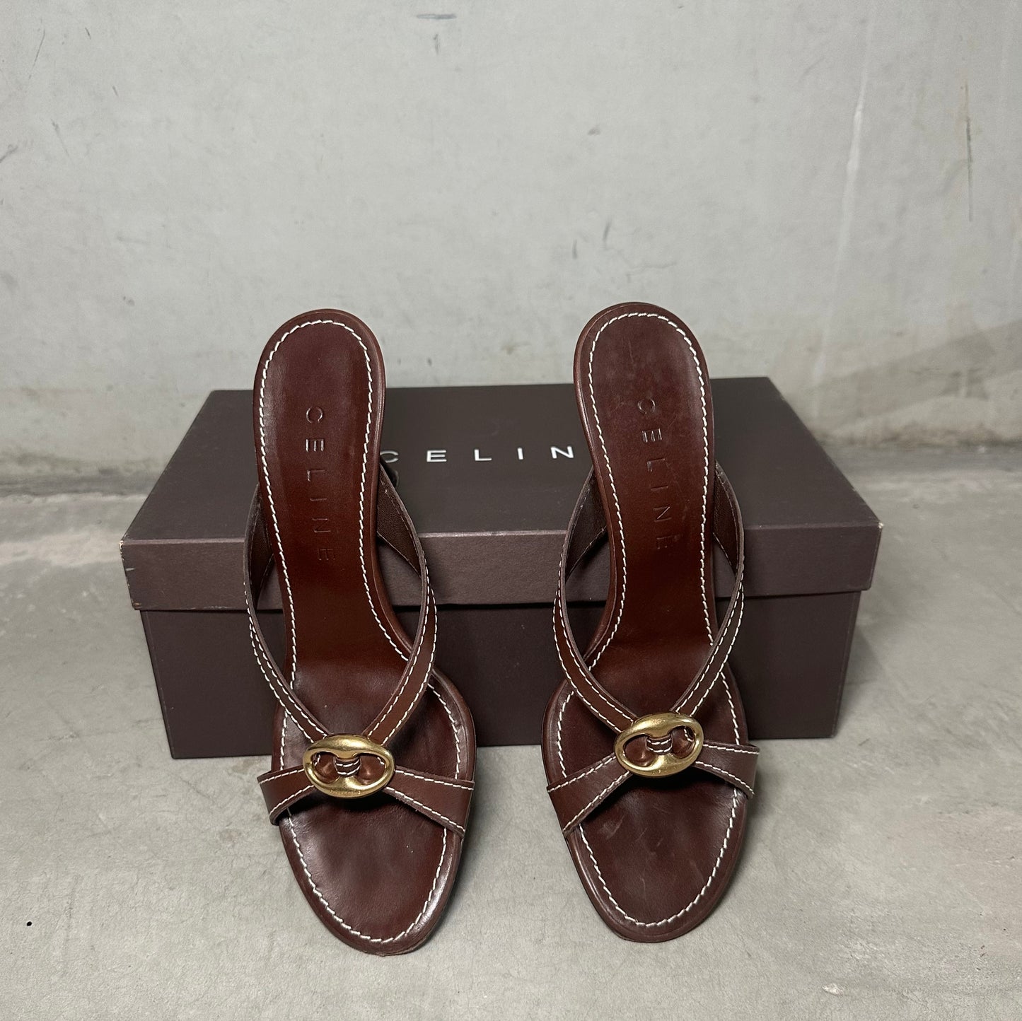 Celine Brown Leather Heels
