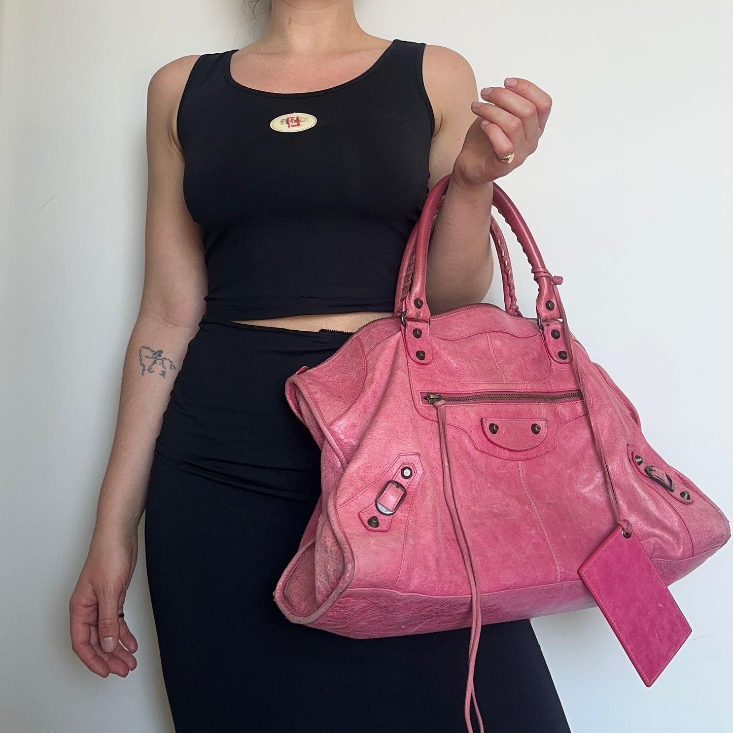 Balenciaga ‘Sunday’ Oversized Motorcycle Bag in Hot Pink