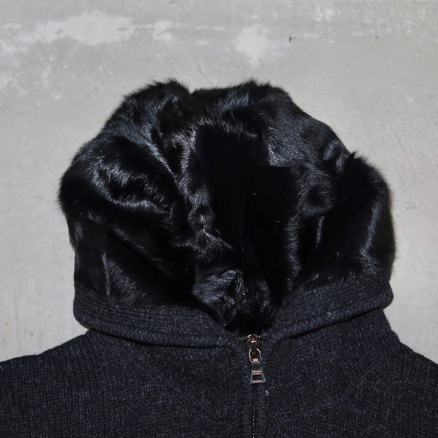 Prada Sport Wool and Goat Fur Hoodie