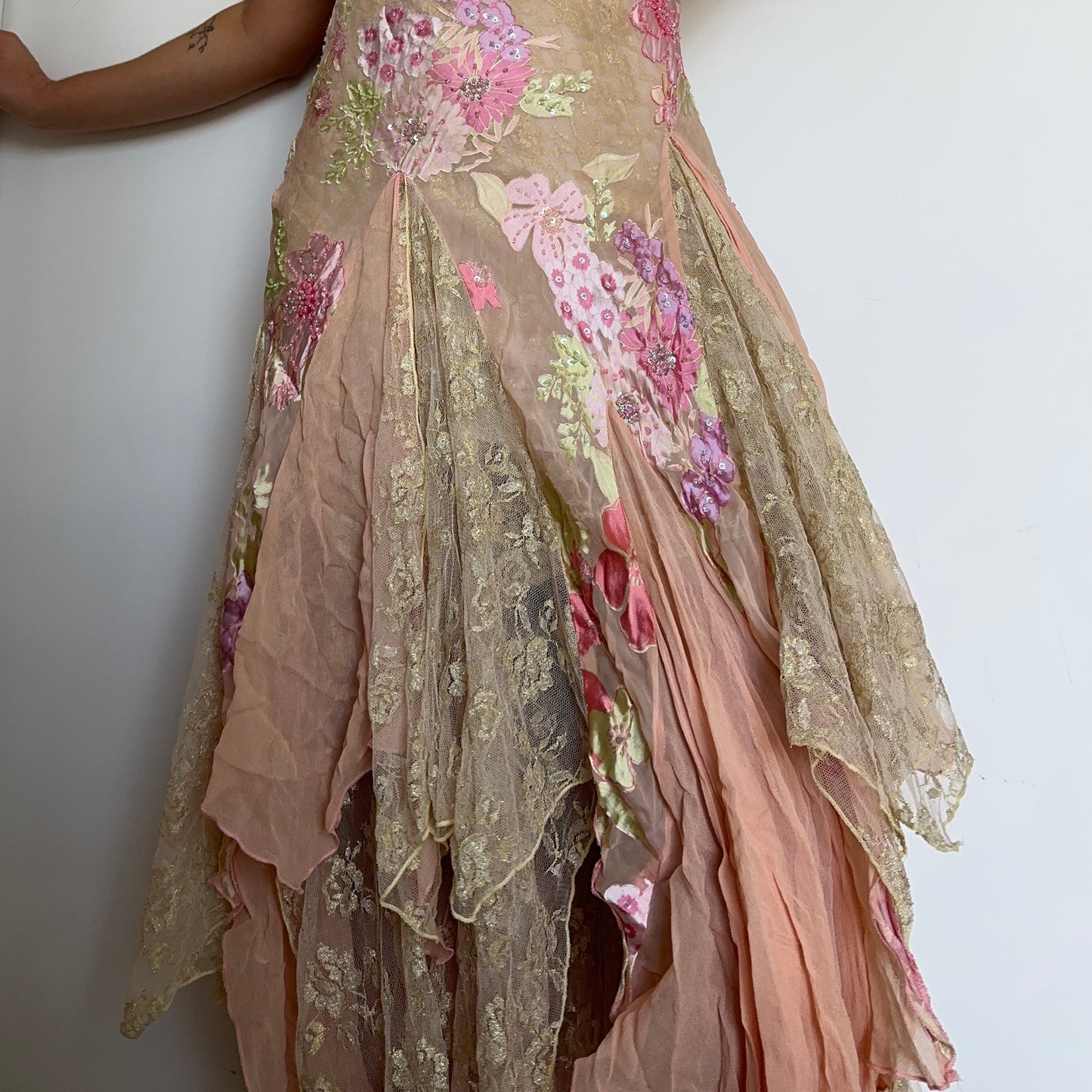 Diane Freis Embellished Floral Dress