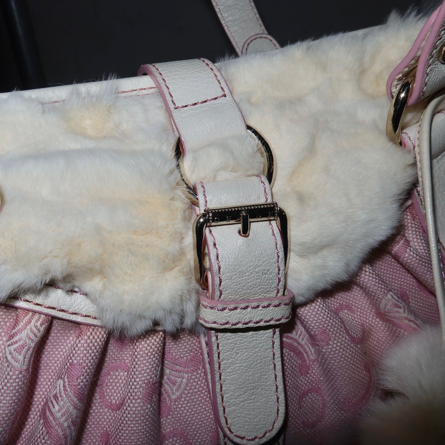 Celine Rabbit Fur Pink Macadam Bag