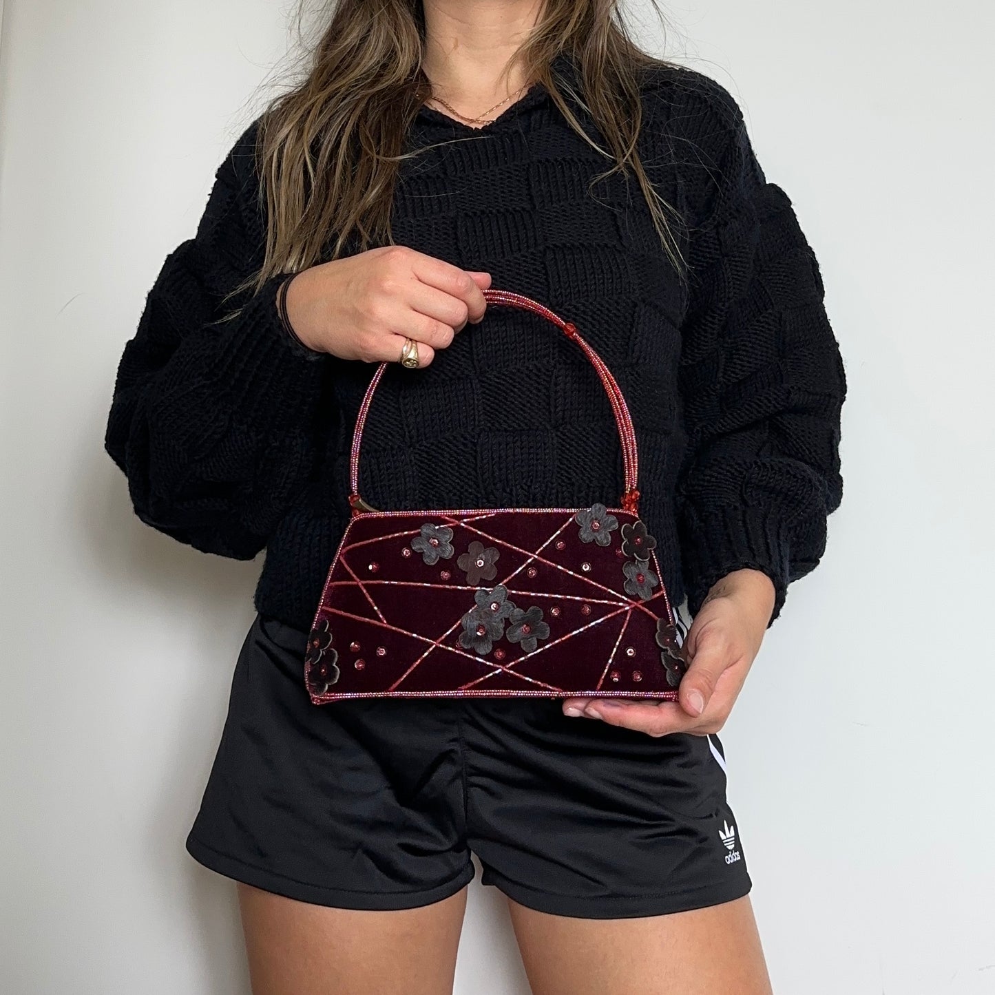 Vintage Velvet Embellished Bag
