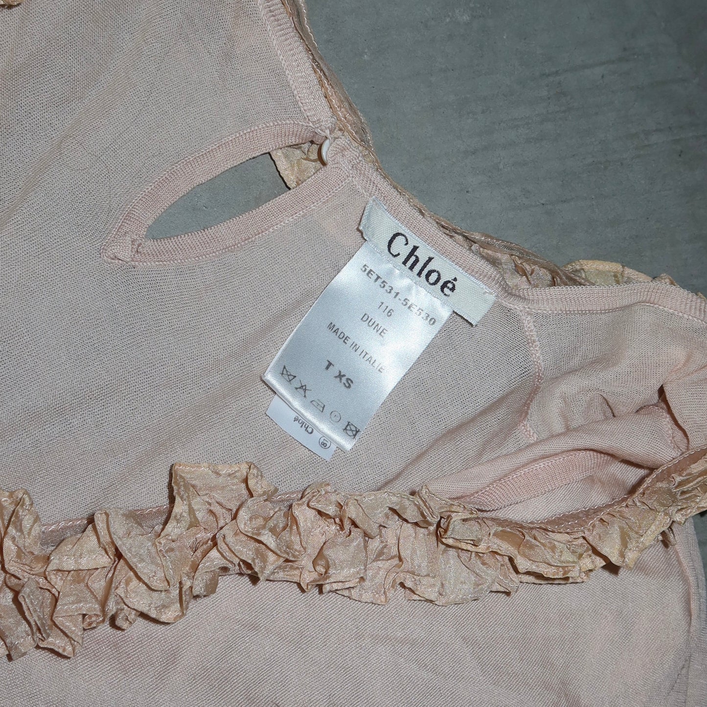 Chloé SS2005 Ruffle V Neck