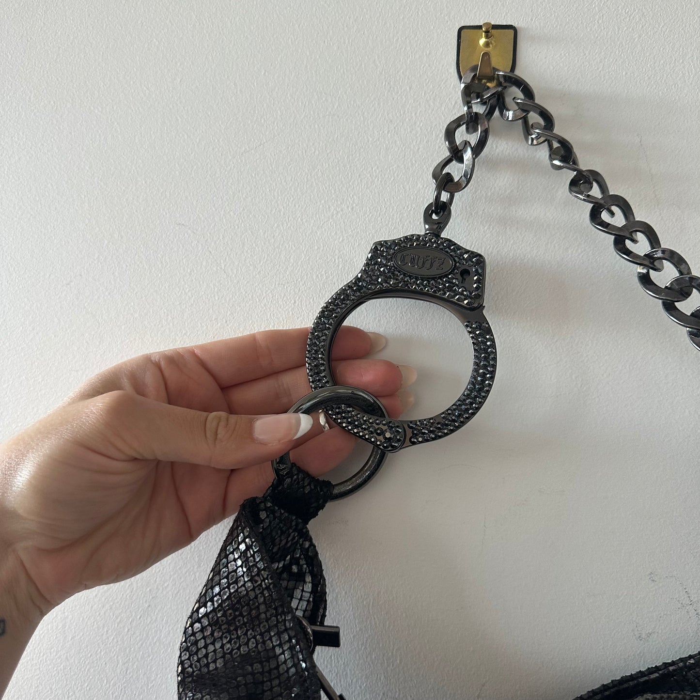 Cuffz 'Snake Bite' Large Barfly Bag with Swarovski Cuff