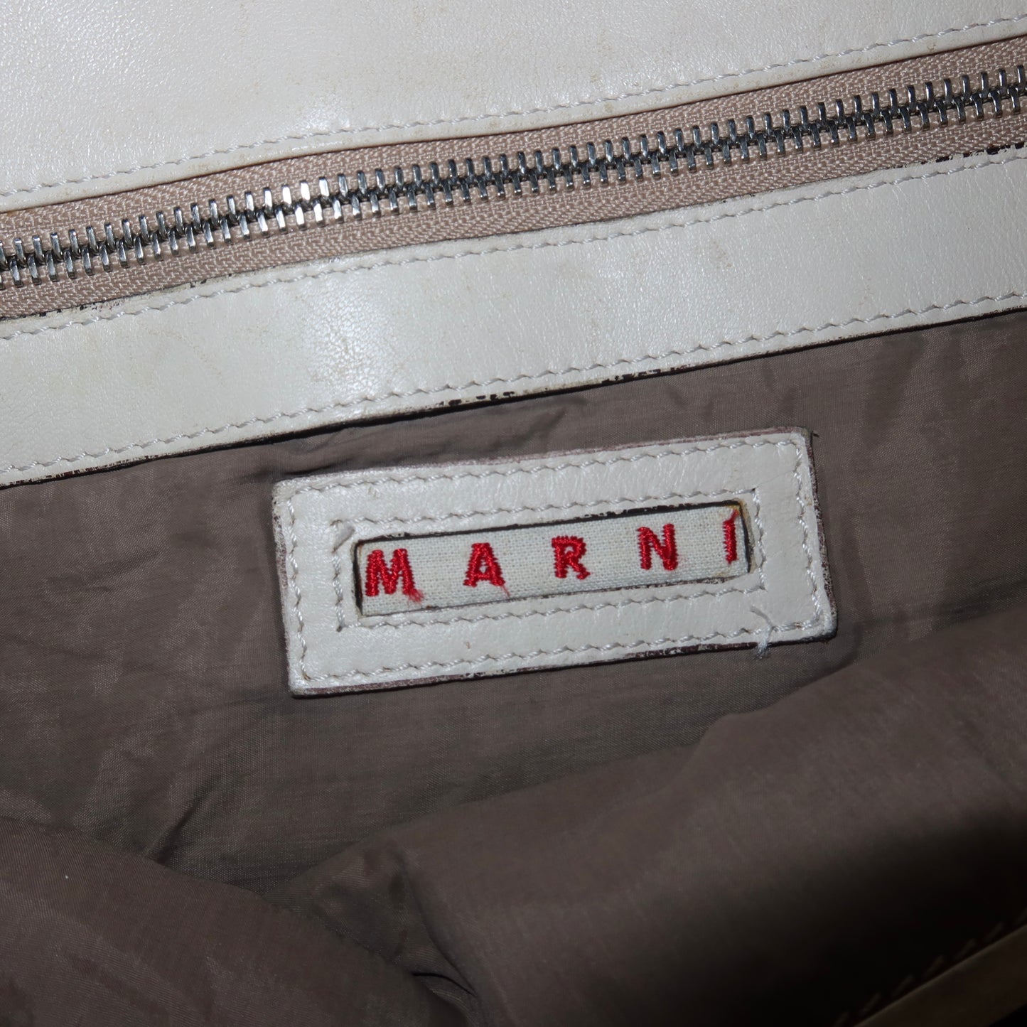 Marni Cream Cowhide Messenger Bag