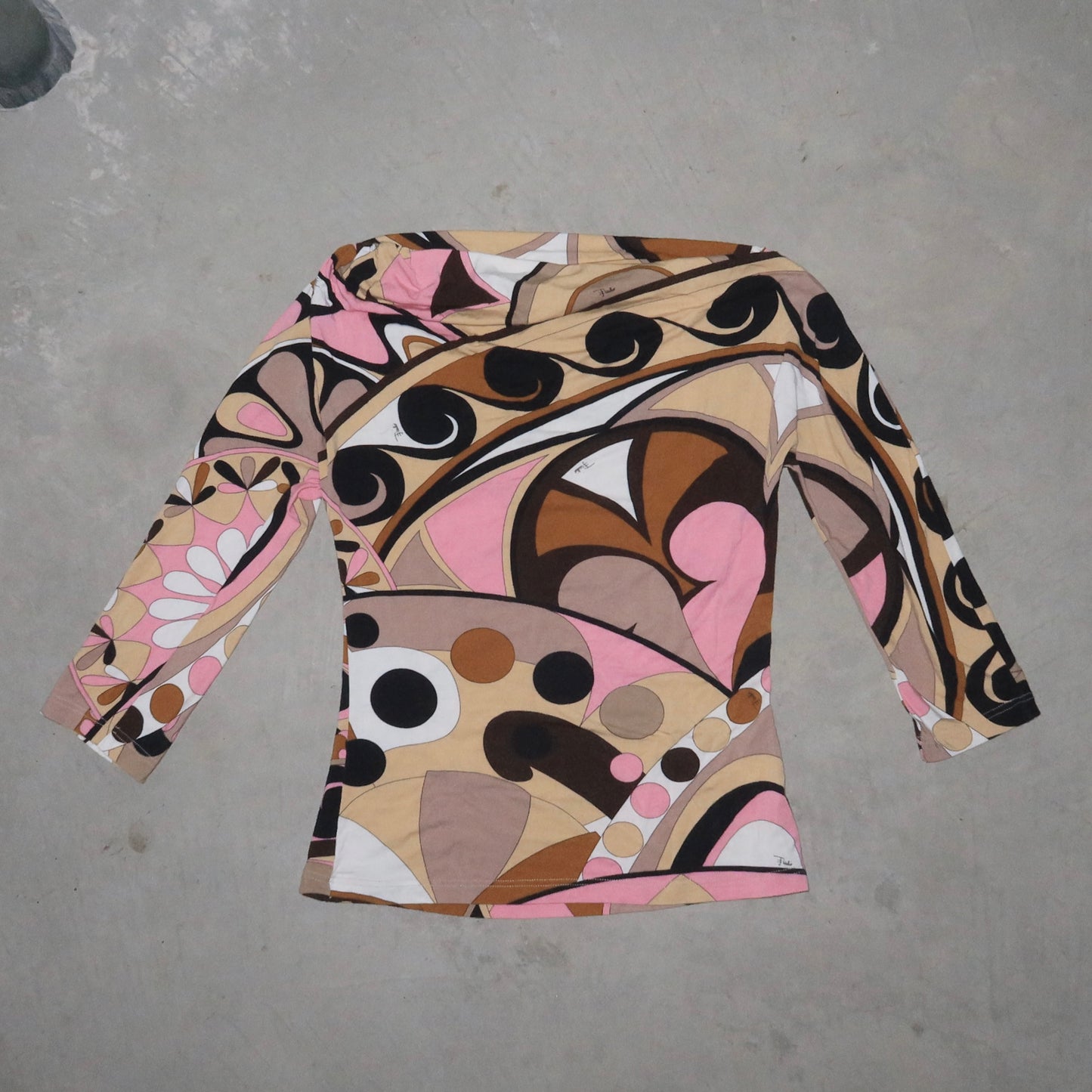 Emilio Pucci Pink Printed Boat Neck Top