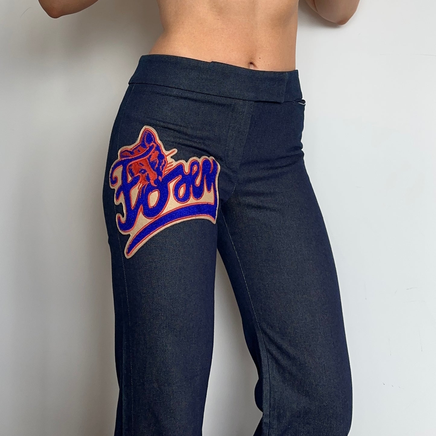 Chloé Rare AW2001 ‘Foxy’ Patch Flared Jeans