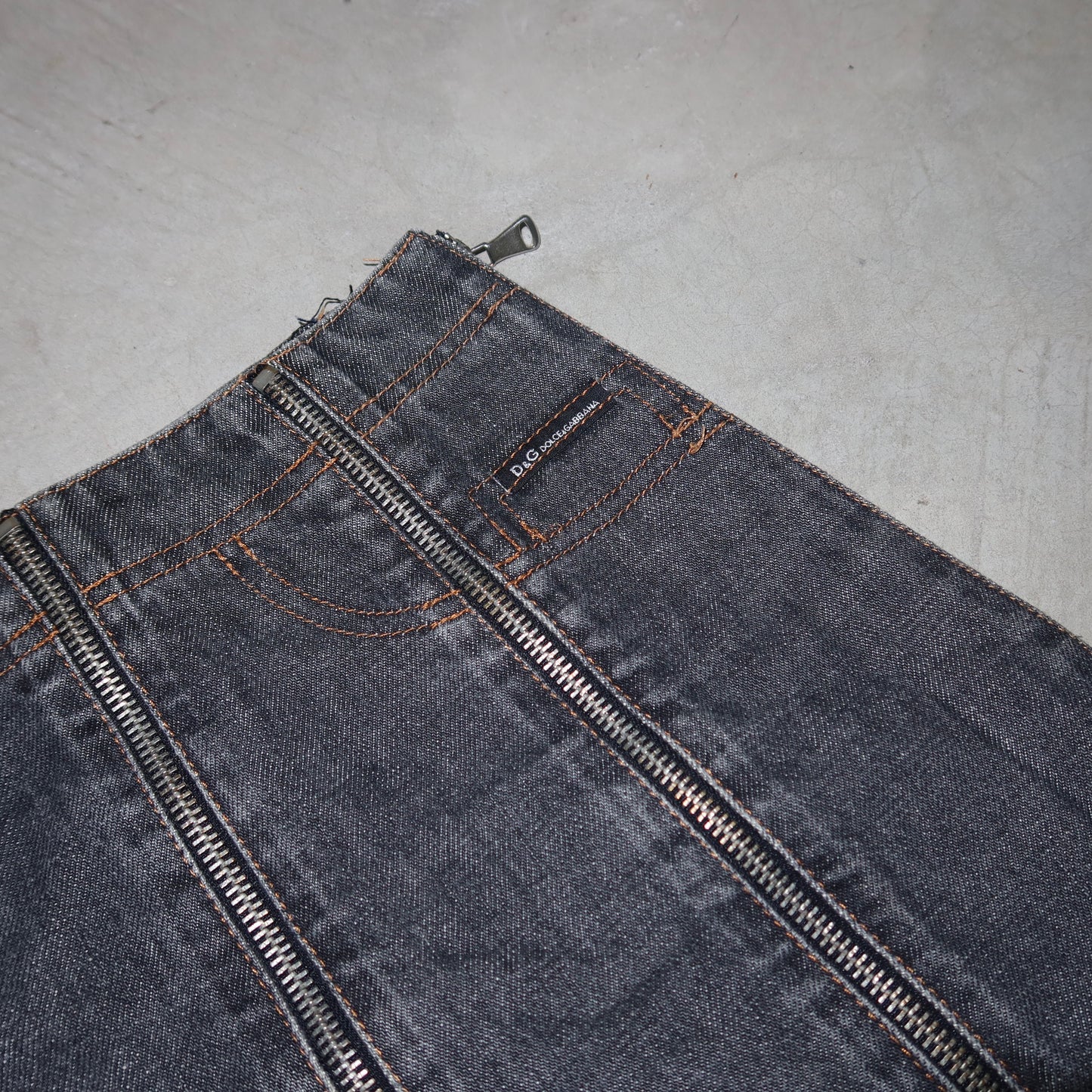 D&G 2004 Zips Denim Mini Skirt