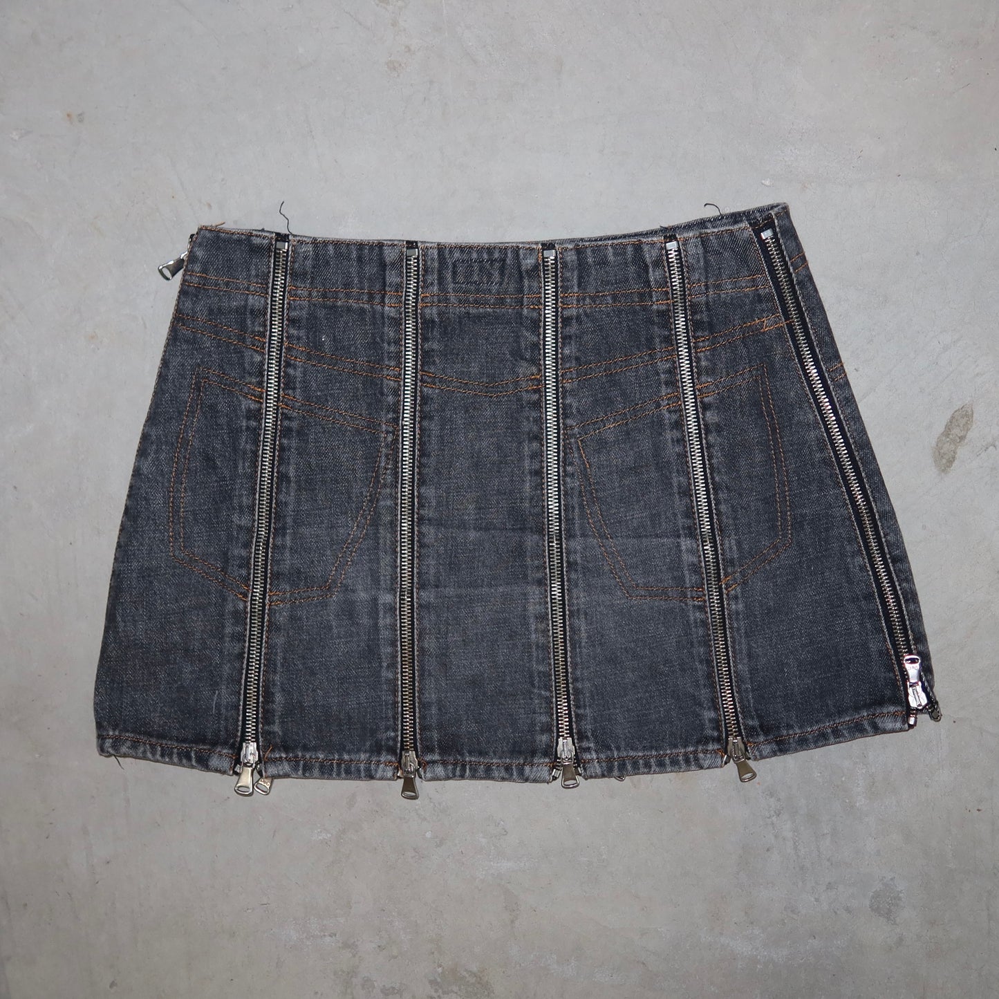 D&G 2004 Zips Denim Mini Skirt