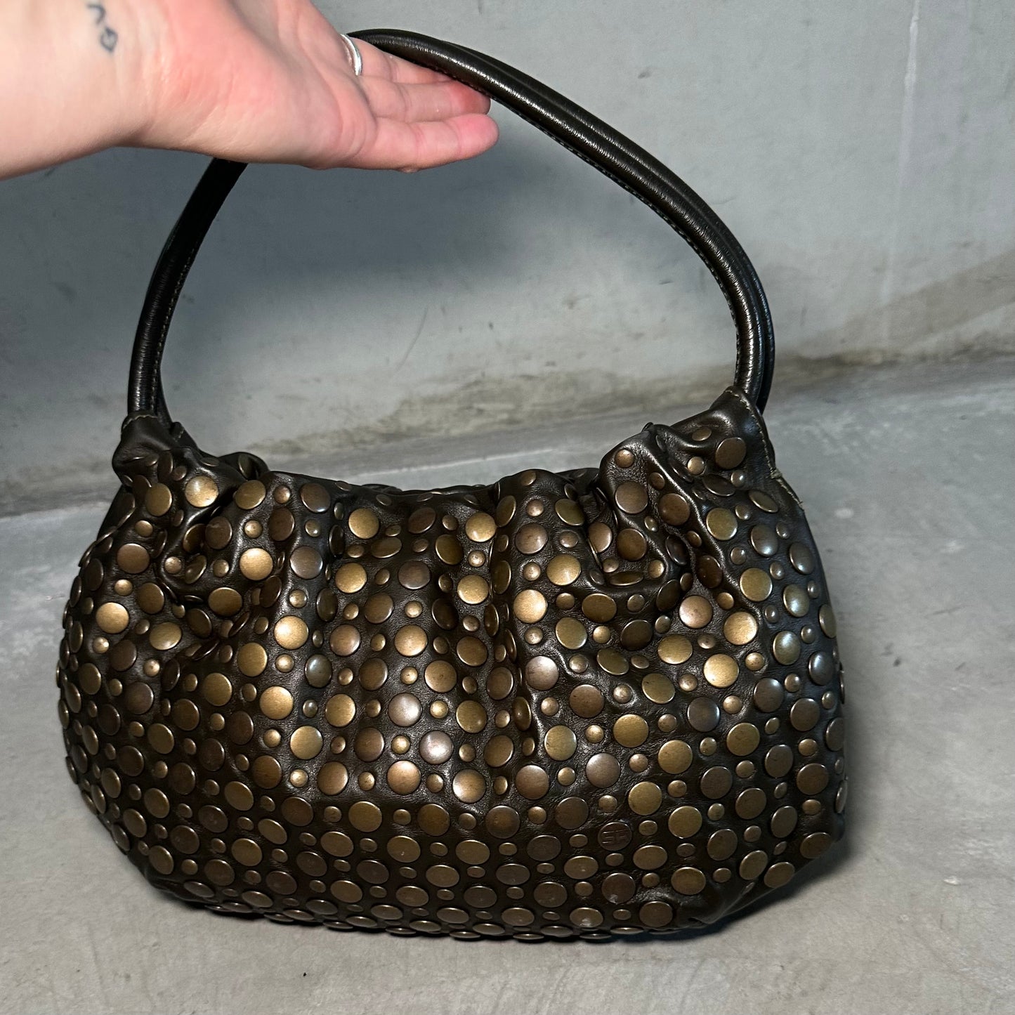 Sonia Rykiel Brown Domino with Bronze Studs