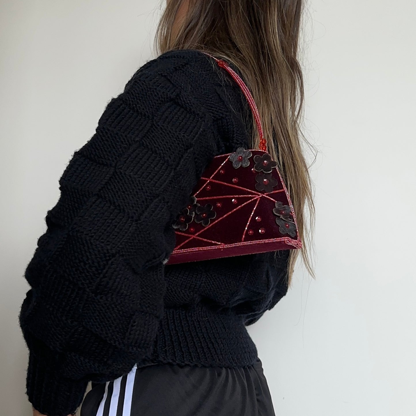 Vintage Velvet Embellished Bag