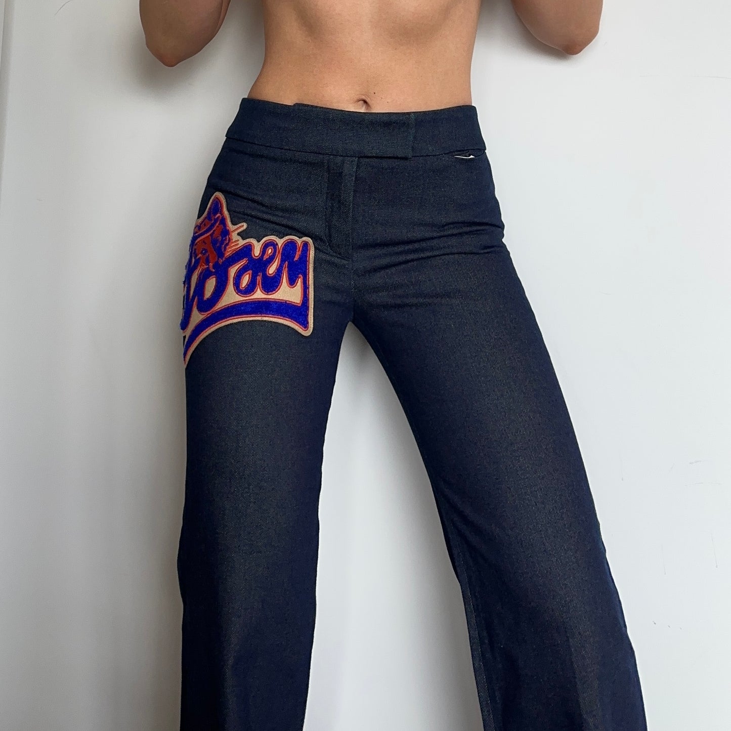 Chloé Rare AW2001 ‘Foxy’ Patch Flared Jeans