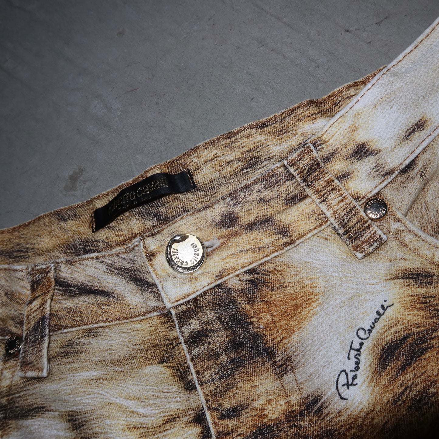 Roberto Cavalli Leopard Print Jeans