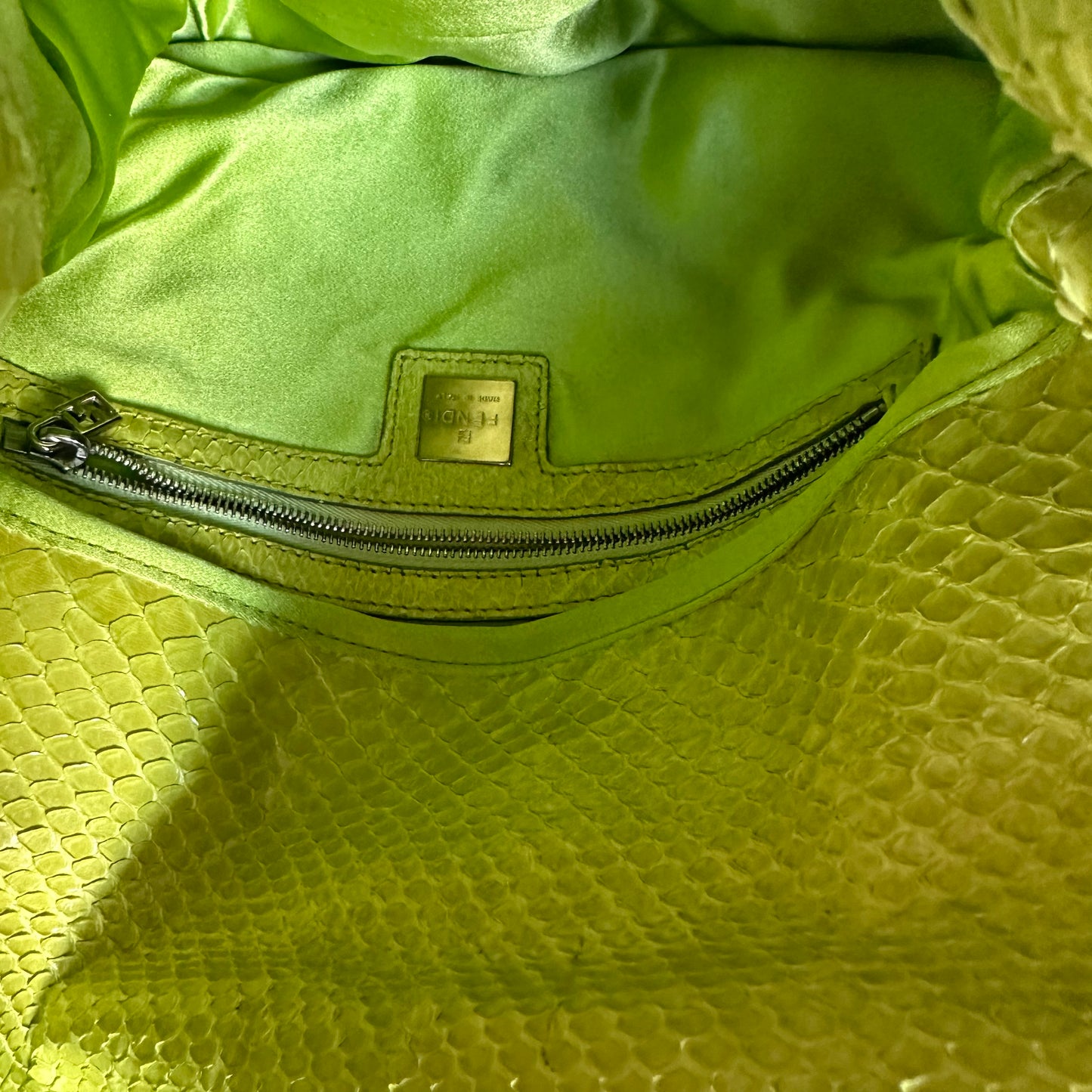 Fendi Floral Mamma Denim Beaded Baguette