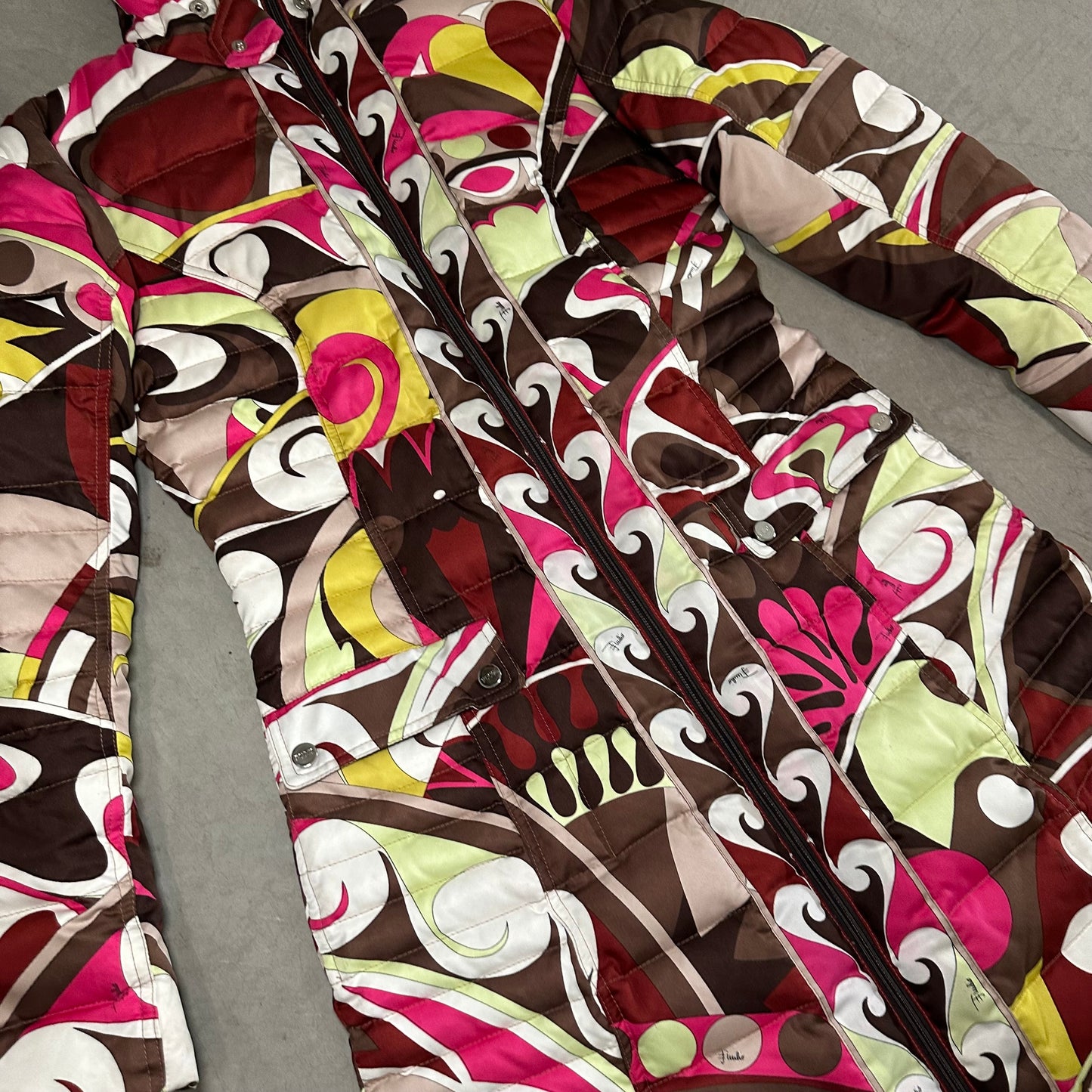 Emilio Pucci Printed Long Puffer Jacket