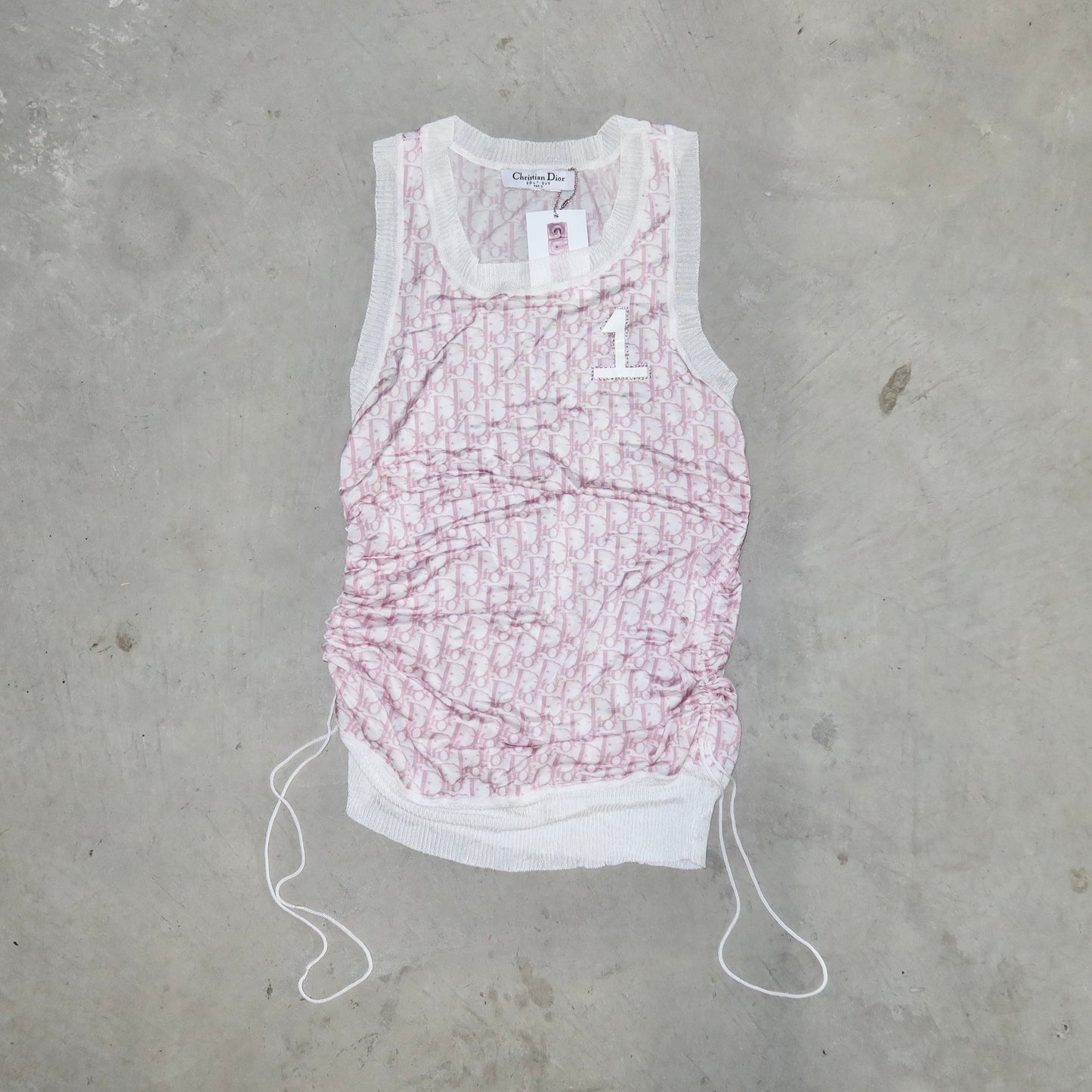 Dior Pink Trotter Print SS2004 Knit Vest/Tunic