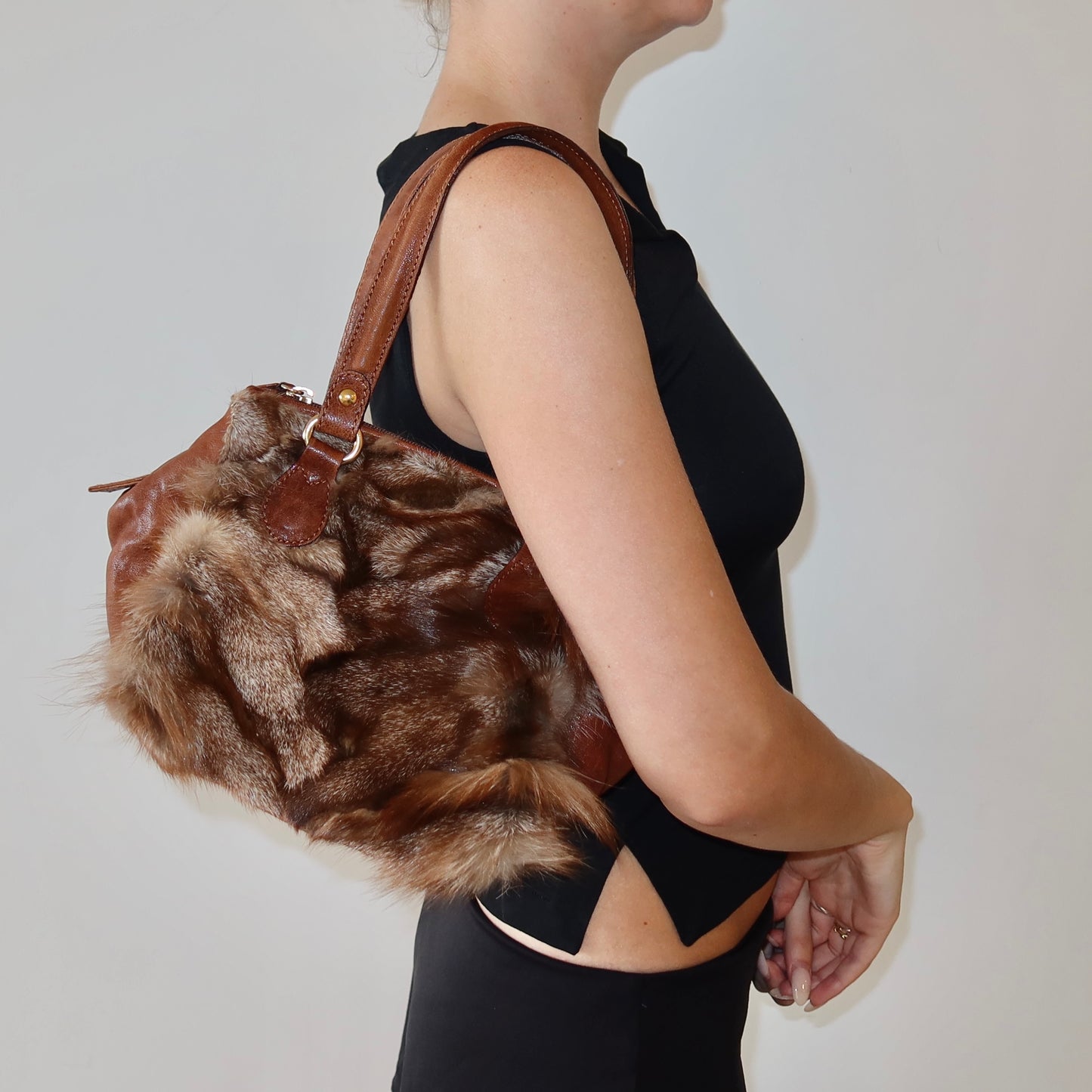 Paolo Masi Brown Fox Fur Bag