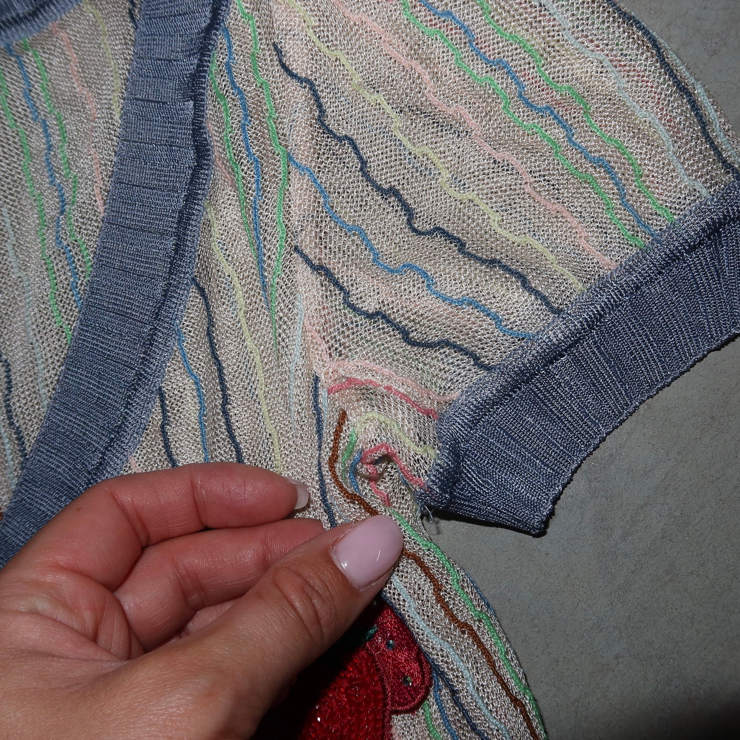 Missoni SS2005 Rare Embroidered Fruits Top