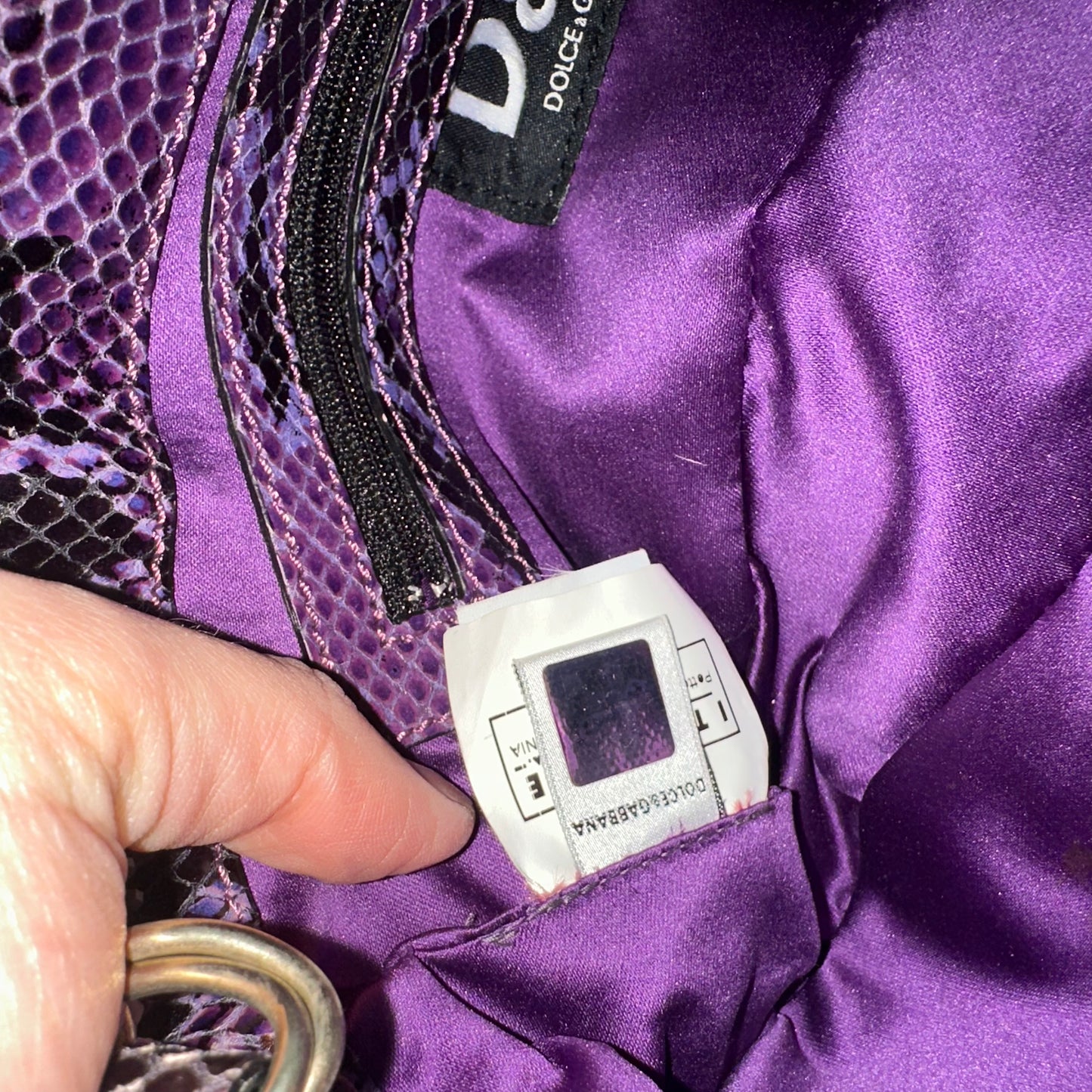 D&G Purple Shearling & Snakeskin Bag
