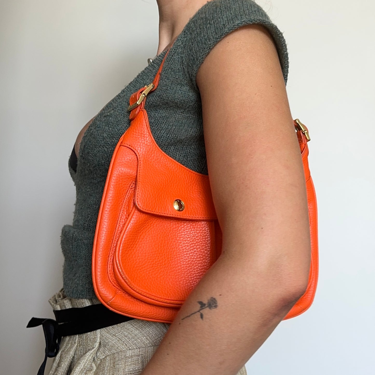 DKNY Orange Leather Bag